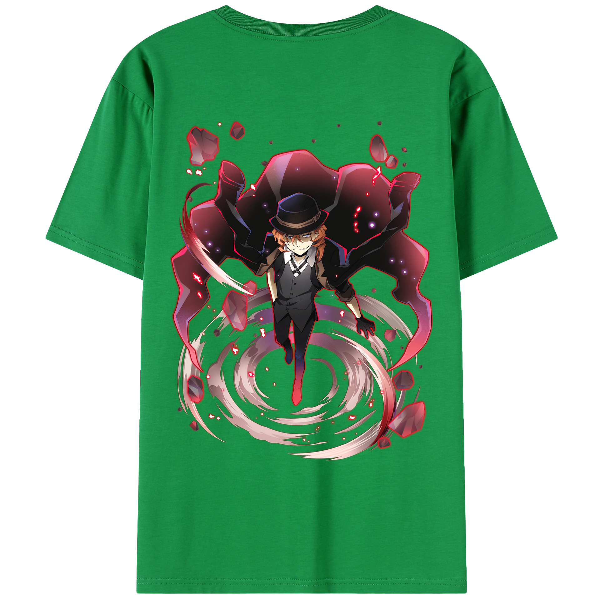 （画像用） 文豪ストレイドッグス Bungo Stray Dogs 綿100％ メンズ半袖Tシャツ（バックプリント） 通気性