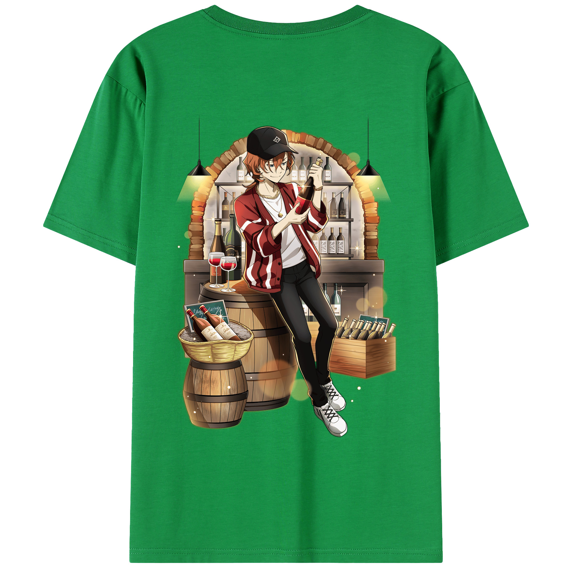 （画像用） 文豪ストレイドッグス Bungo Stray Dogs 綿100％ メンズ半袖Tシャツ（バックプリント） 通気性