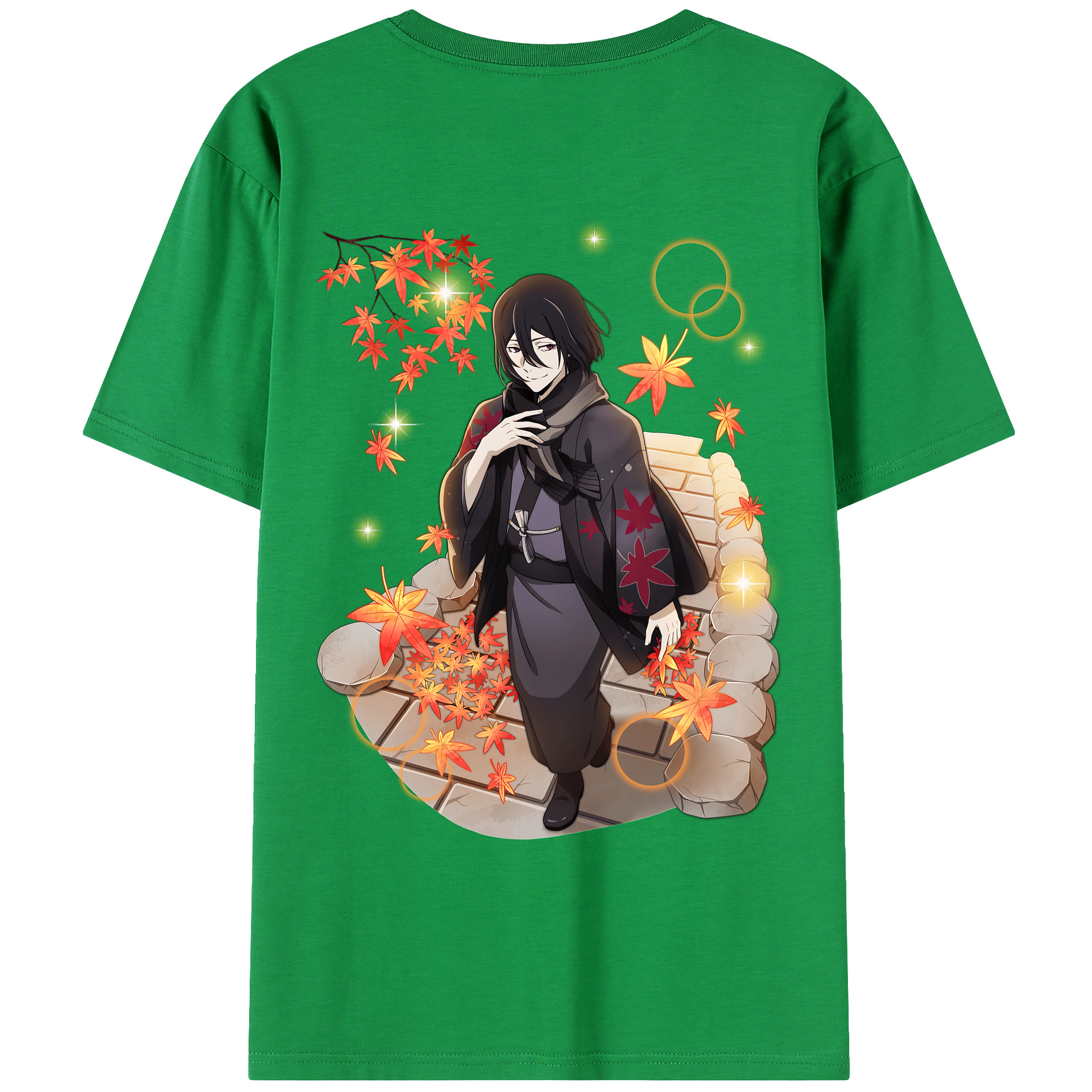 （画像用） 文豪ストレイドッグス Bungo Stray Dogs 綿100％ メンズ半袖Tシャツ（バックプリント） 通気性