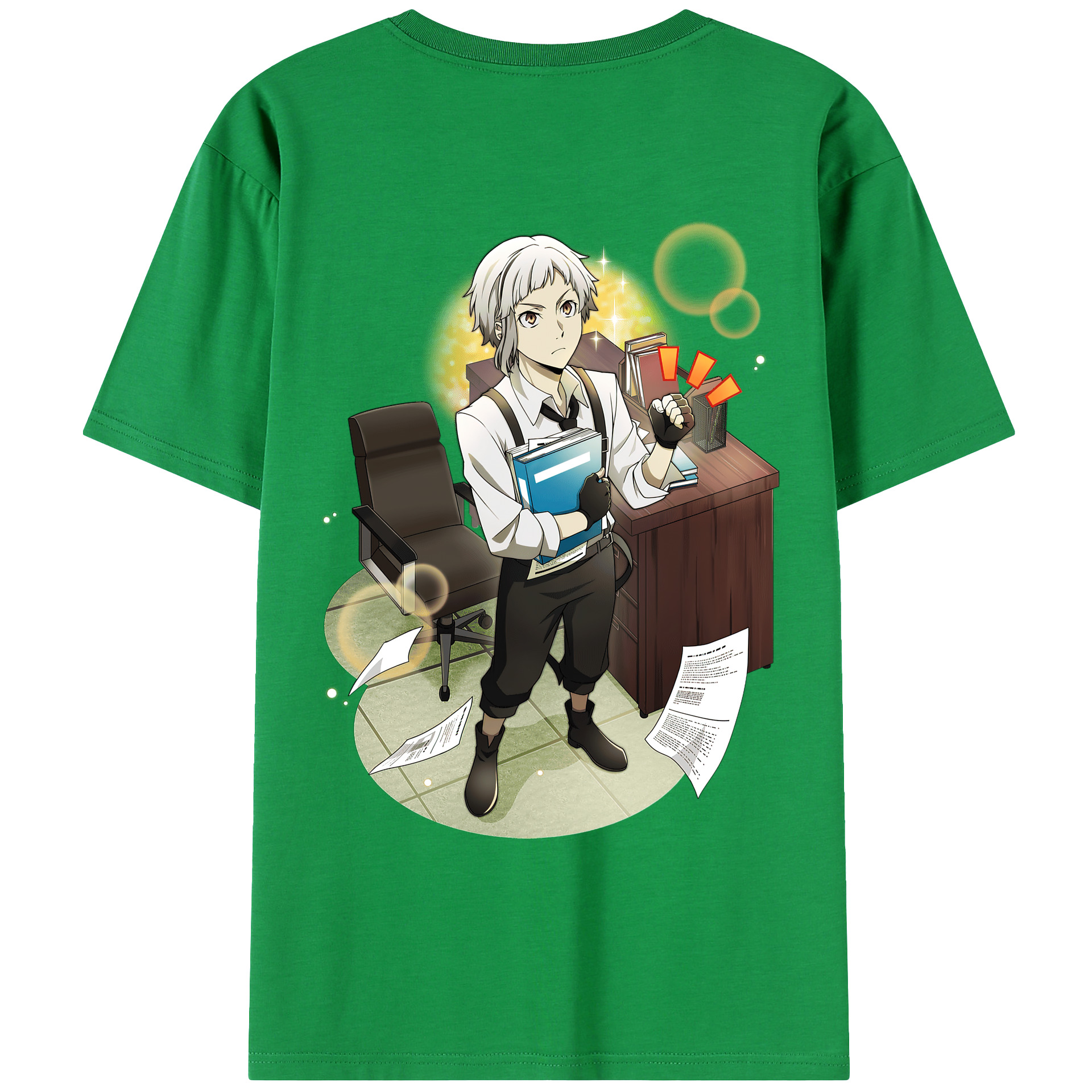 （画像用） 文豪ストレイドッグス Bungo Stray Dogs 綿100％ メンズ半袖Tシャツ（バックプリント） 通気性
