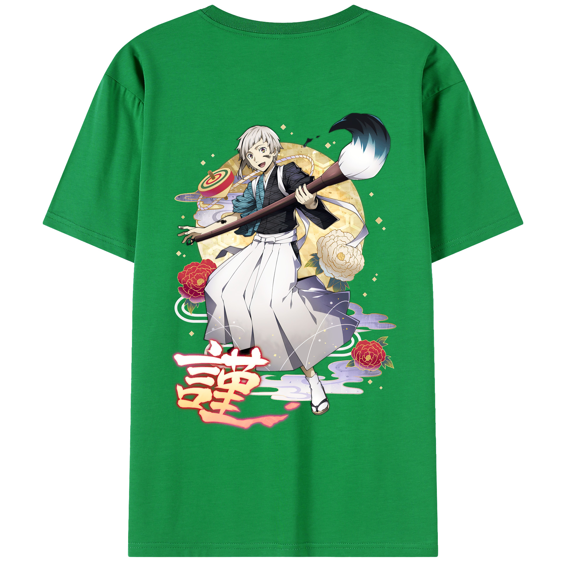 （画像用） 文豪ストレイドッグス Bungo Stray Dogs 綿100％ メンズ半袖Tシャツ（バックプリント） 通気性