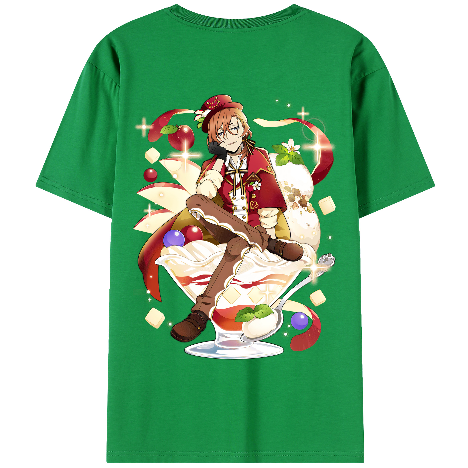 （画像用） 文豪ストレイドッグス Bungo Stray Dogs 綿100％ メンズ半袖Tシャツ（バックプリント） 通気性