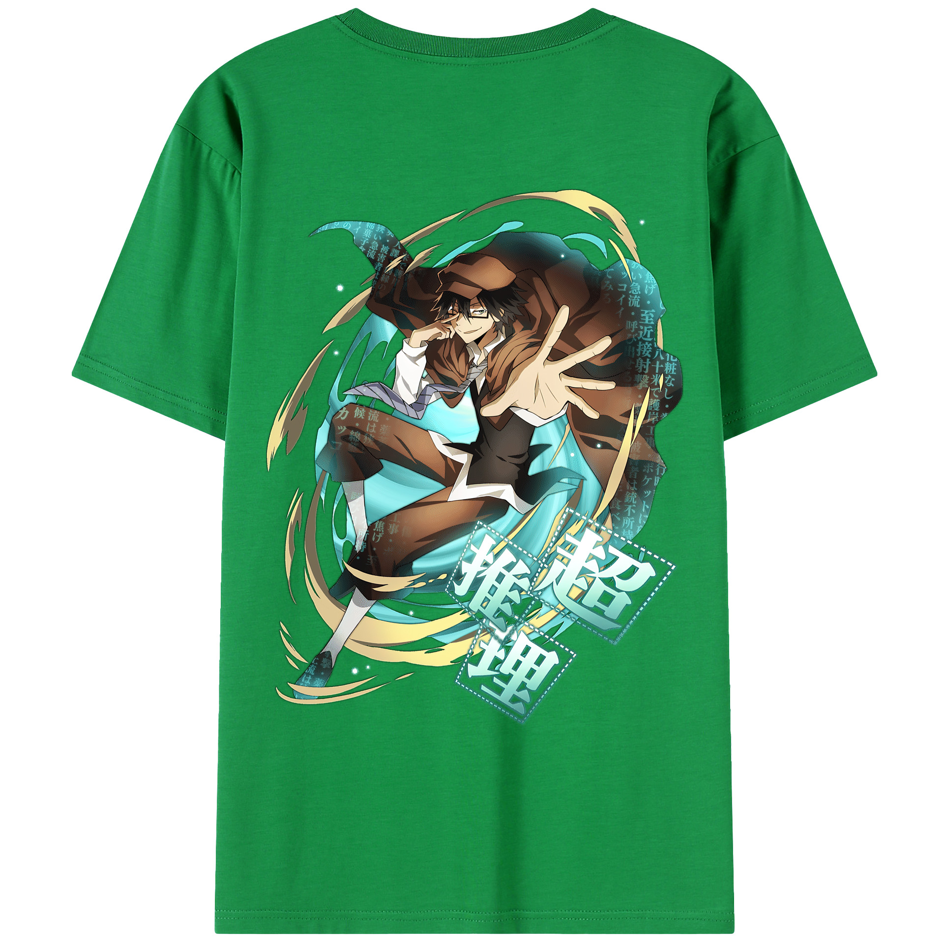 （画像用） 文豪ストレイドッグス Bungo Stray Dogs 綿100％ メンズ半袖Tシャツ（バックプリント） 通気性