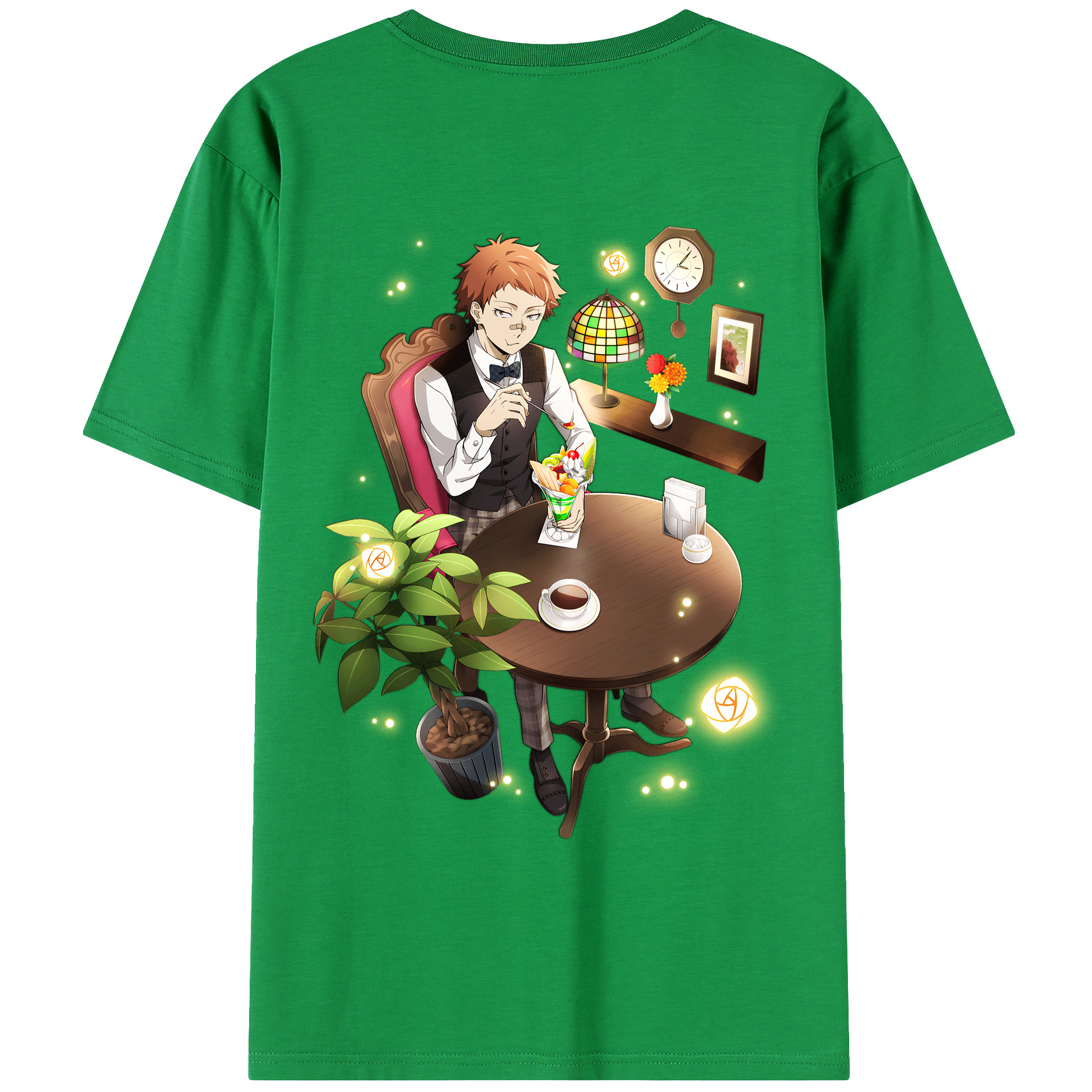（画像用） 文豪ストレイドッグス Bungo Stray Dogs 綿100％ メンズ半袖Tシャツ（バックプリント） 通気性