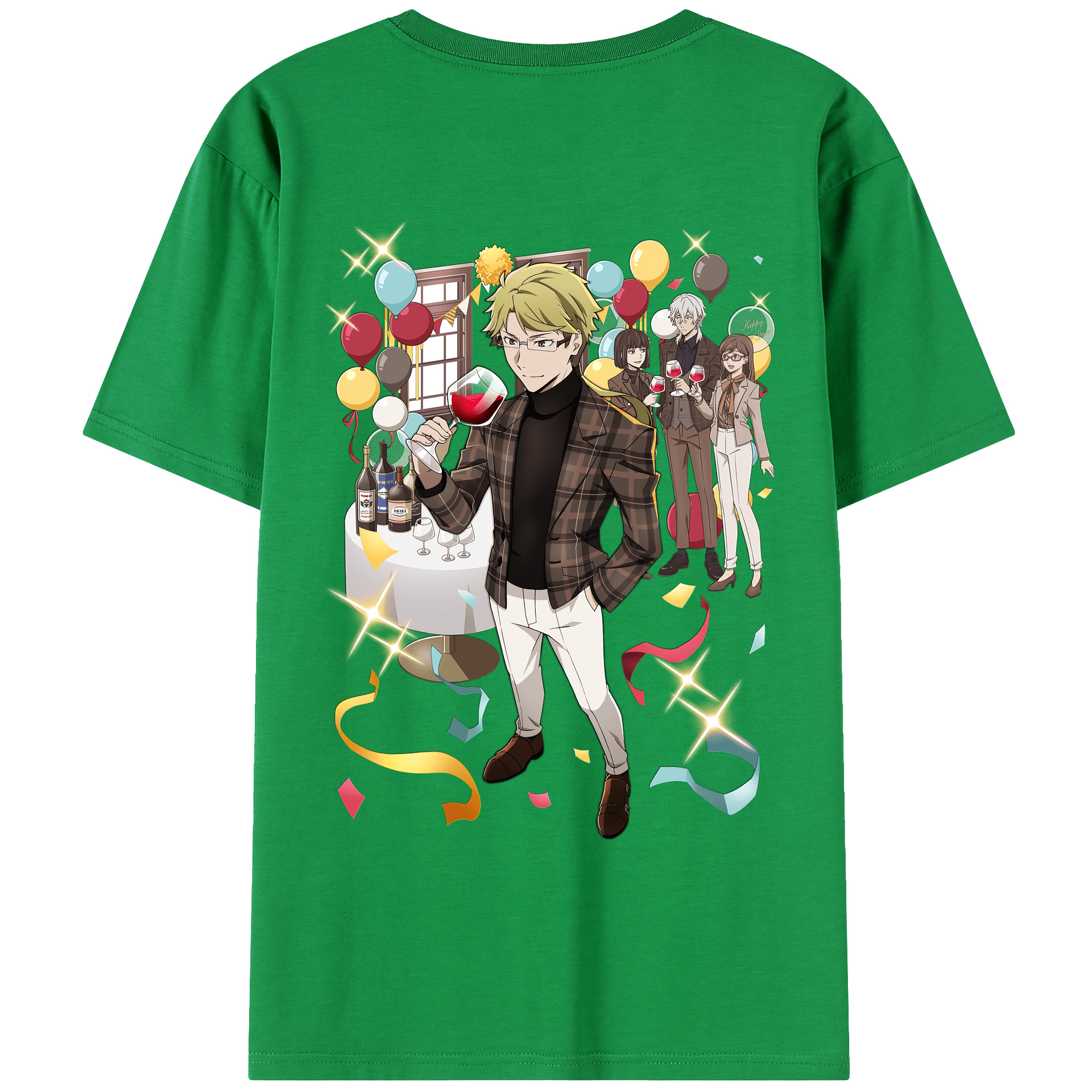 （画像用） 文豪ストレイドッグス Bungo Stray Dogs 綿100％ メンズ半袖Tシャツ（バックプリント） 通気性