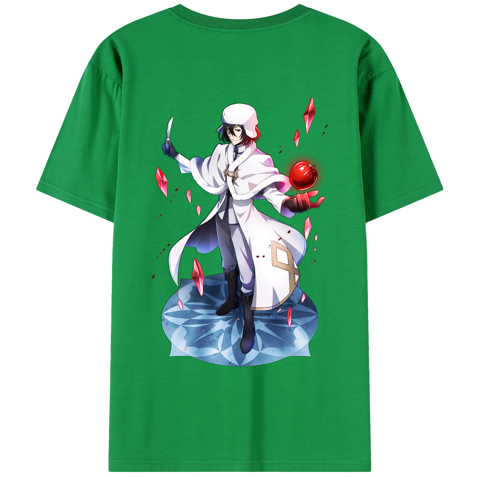 （画像用） 文豪ストレイドッグス Bungo Stray Dogs 綿100％ メンズ半袖Tシャツ（バックプリント） 通気性