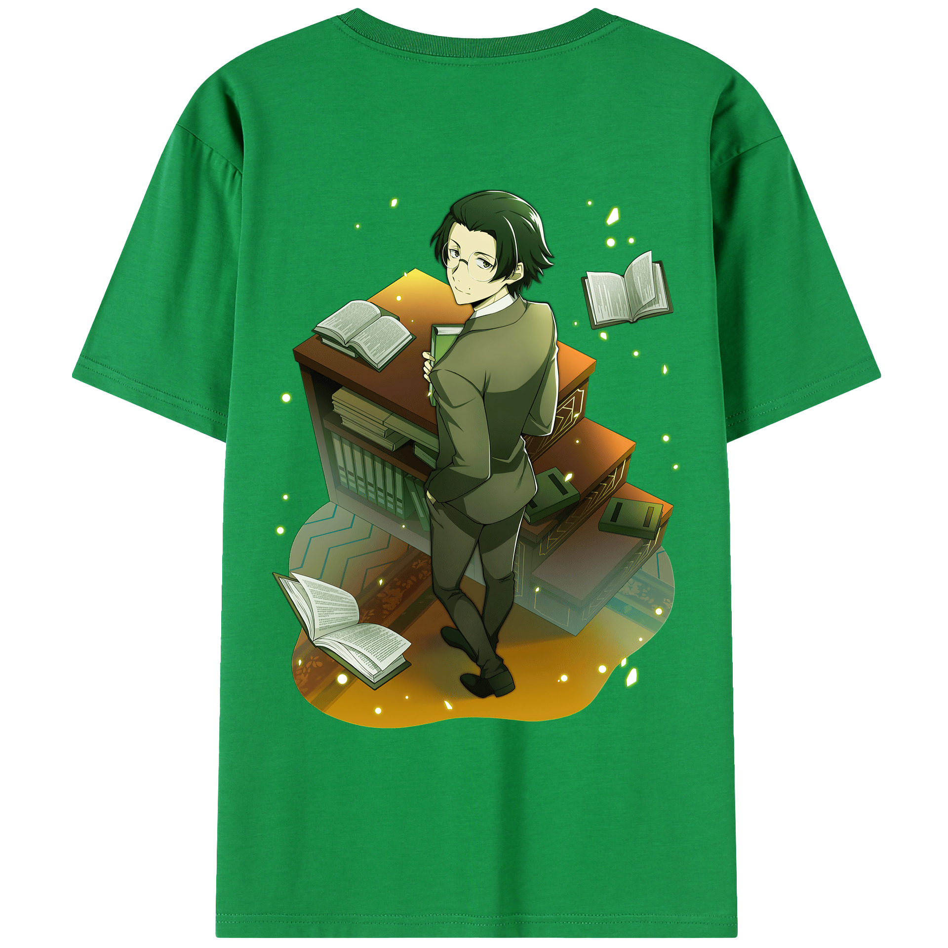 （画像用） 文豪ストレイドッグス Bungo Stray Dogs 綿100％ メンズ半袖Tシャツ（バックプリント） 通気性