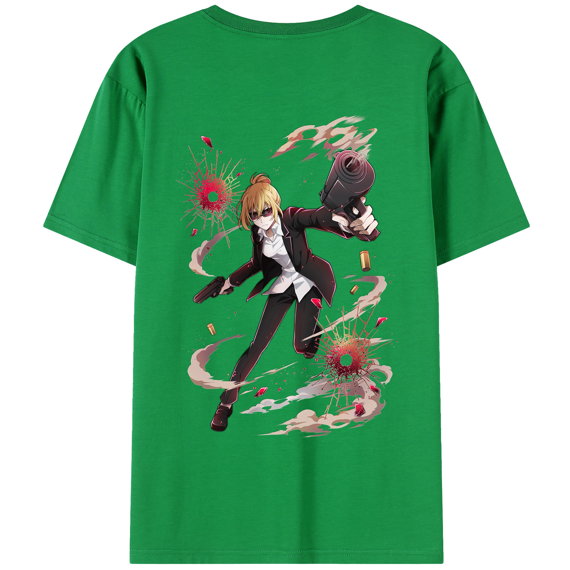 （画像用） 文豪ストレイドッグス Bungo Stray Dogs 綿100％ メンズ半袖Tシャツ（バックプリント） 通気性