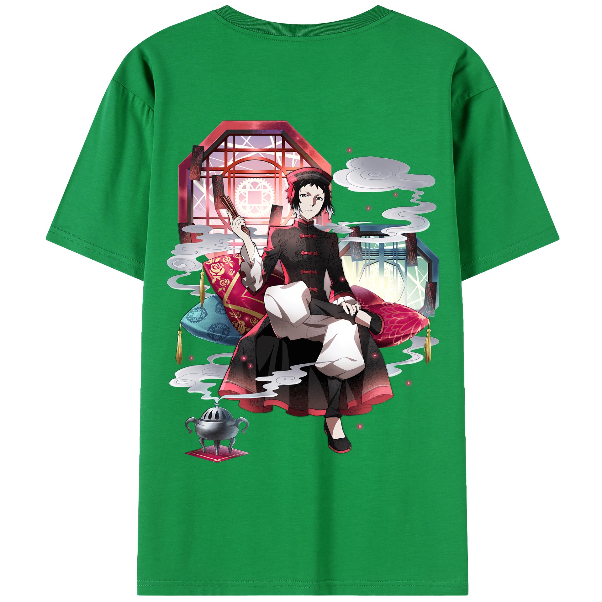 （画像用） 文豪ストレイドッグス Bungo Stray Dogs 綿100％ メンズ半袖Tシャツ（バックプリント） 通気性