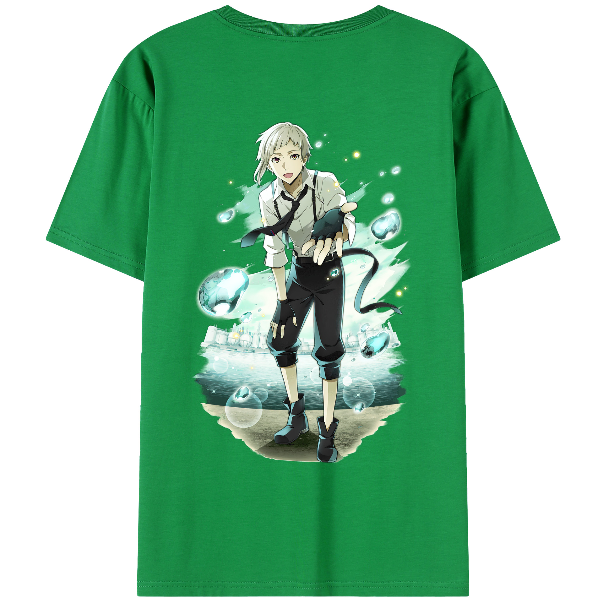 （画像用） 文豪ストレイドッグス Bungo Stray Dogs 綿100％ メンズ半袖Tシャツ（バックプリント） 通気性