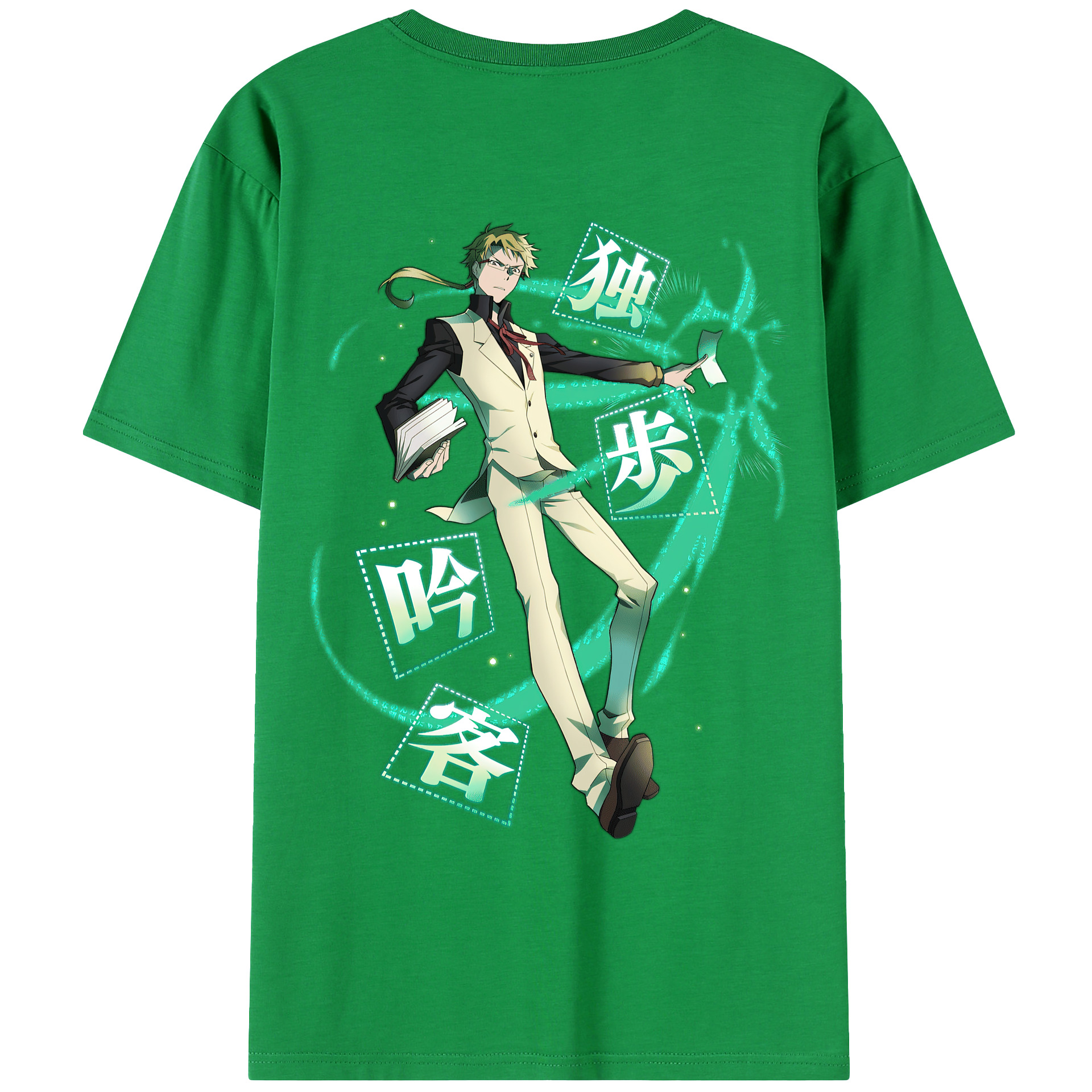 （画像用） 文豪ストレイドッグス Bungo Stray Dogs 綿100％ メンズ半袖Tシャツ（バックプリント） 通気性