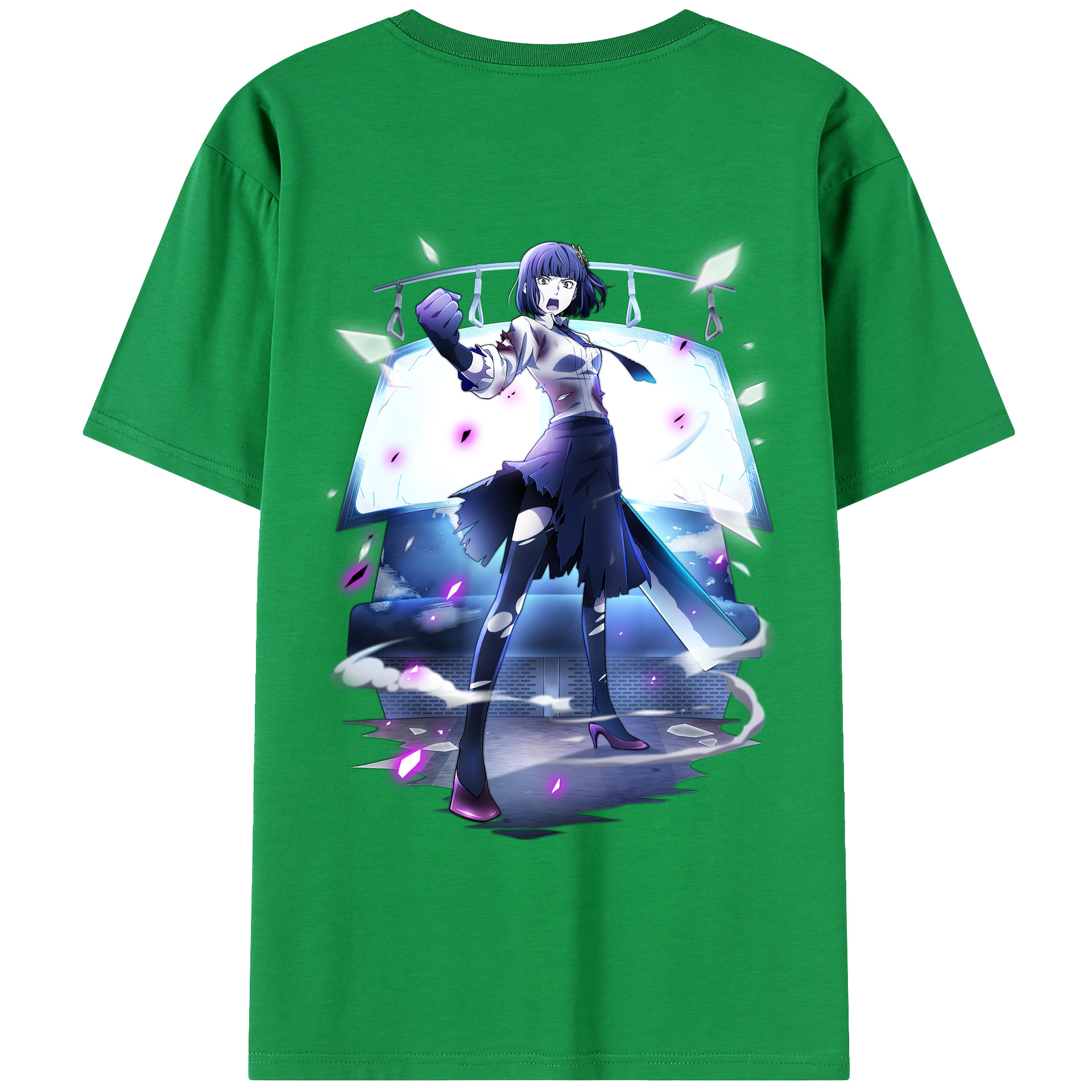 （画像用） 文豪ストレイドッグス Bungo Stray Dogs 綿100％ メンズ半袖Tシャツ（バックプリント） 通気性