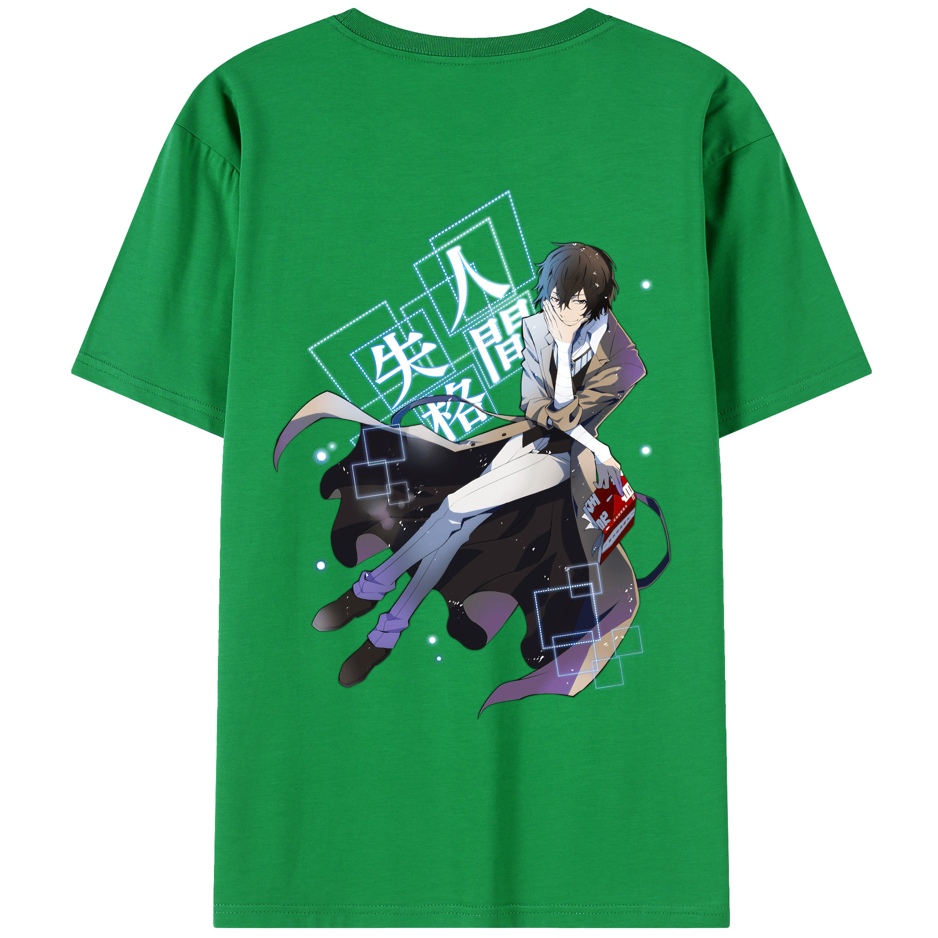 （画像用） 文豪ストレイドッグス Bungo Stray Dogs 綿100％ メンズ半袖Tシャツ（バックプリント） 通気性