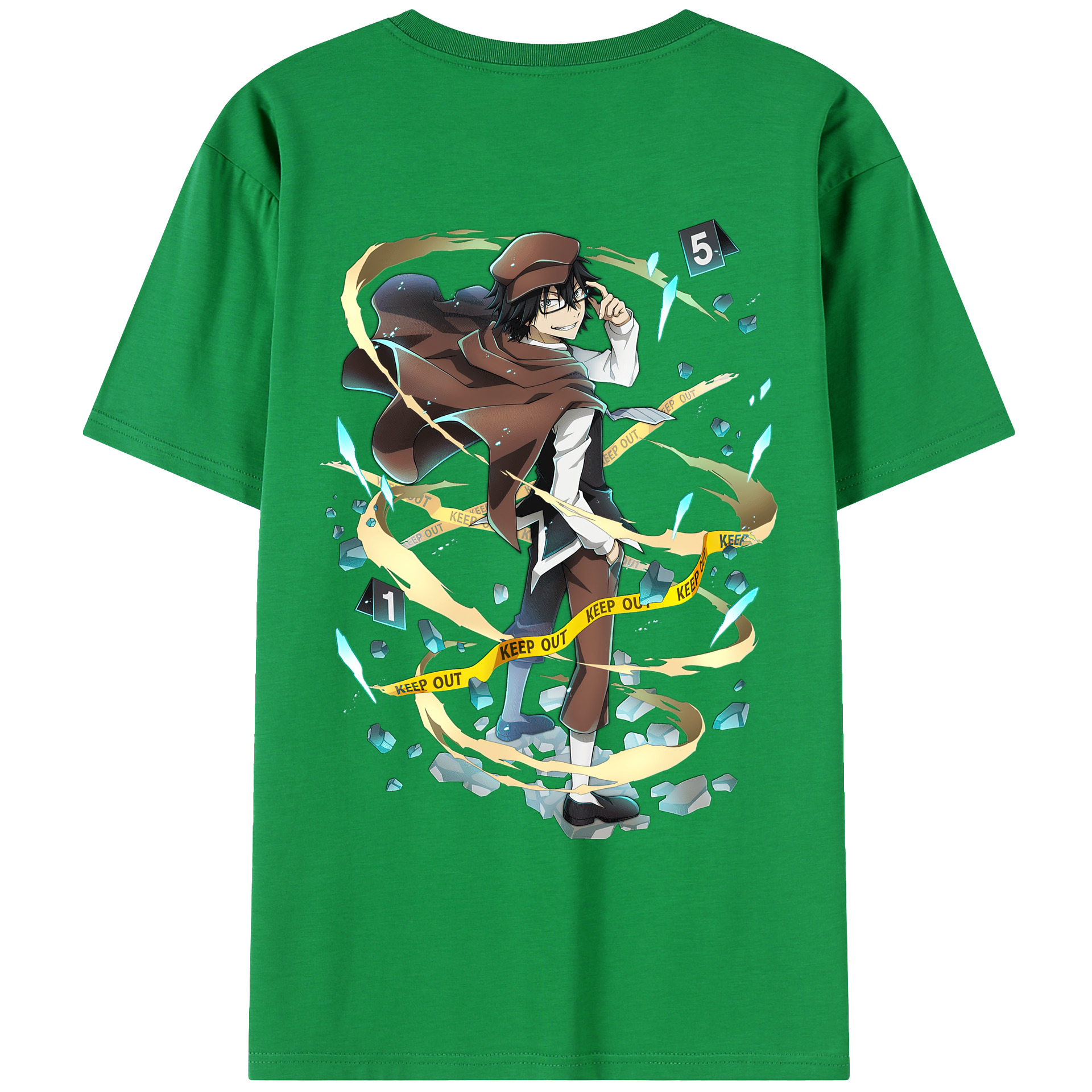 （画像用） 文豪ストレイドッグス Bungo Stray Dogs 綿100％ メンズ半袖Tシャツ（バックプリント） 通気性