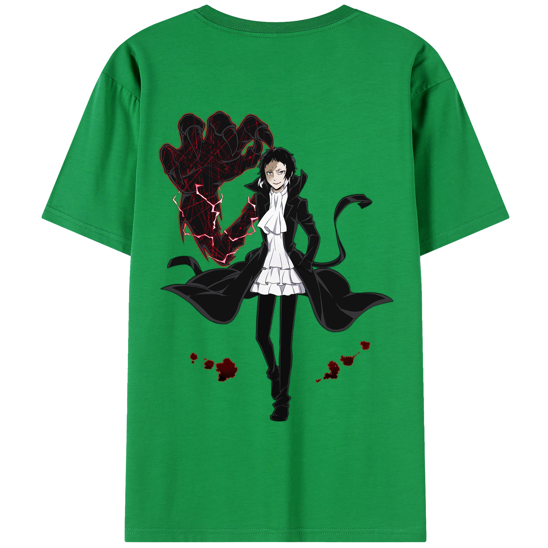 （画像用） 文豪ストレイドッグス Bungo Stray Dogs 綿100％ メンズ半袖Tシャツ（バックプリント） 通気性