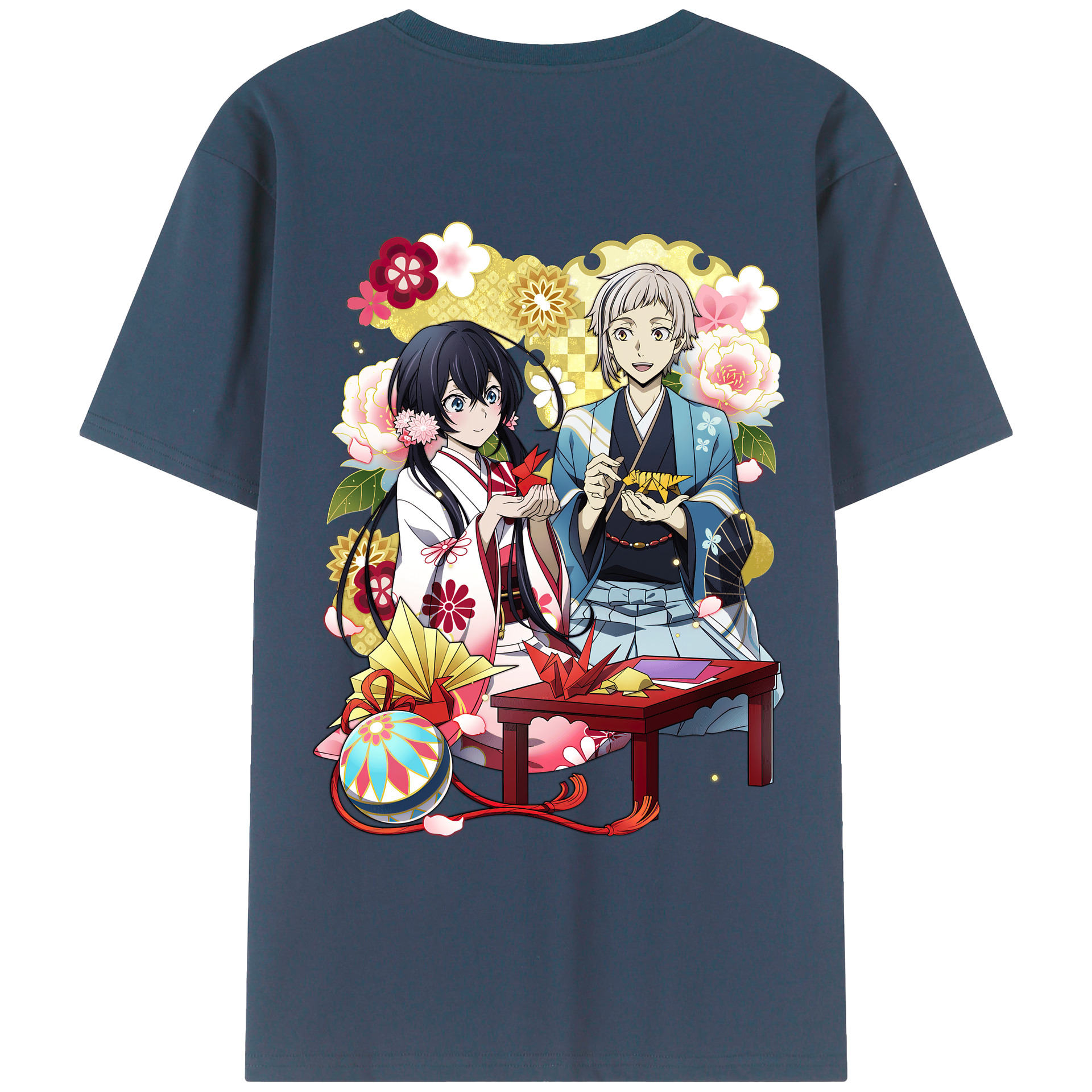（画像用） 文豪ストレイドッグス Bungo Stray Dogs 綿100％ メンズ半袖Tシャツ（バックプリント） 通気性