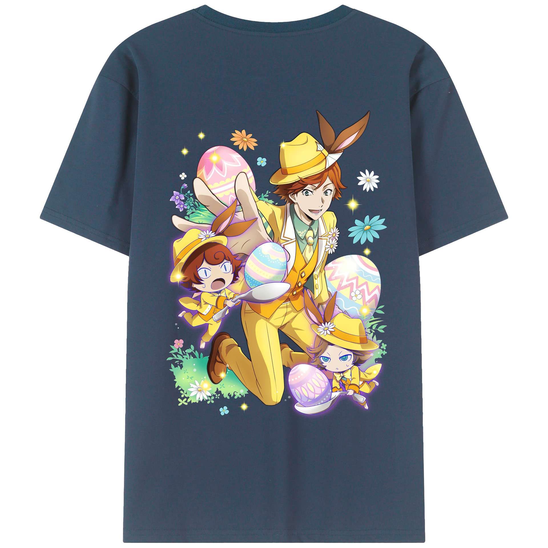 （画像用） 文豪ストレイドッグス Bungo Stray Dogs 綿100％ メンズ半袖Tシャツ（バックプリント） 通気性