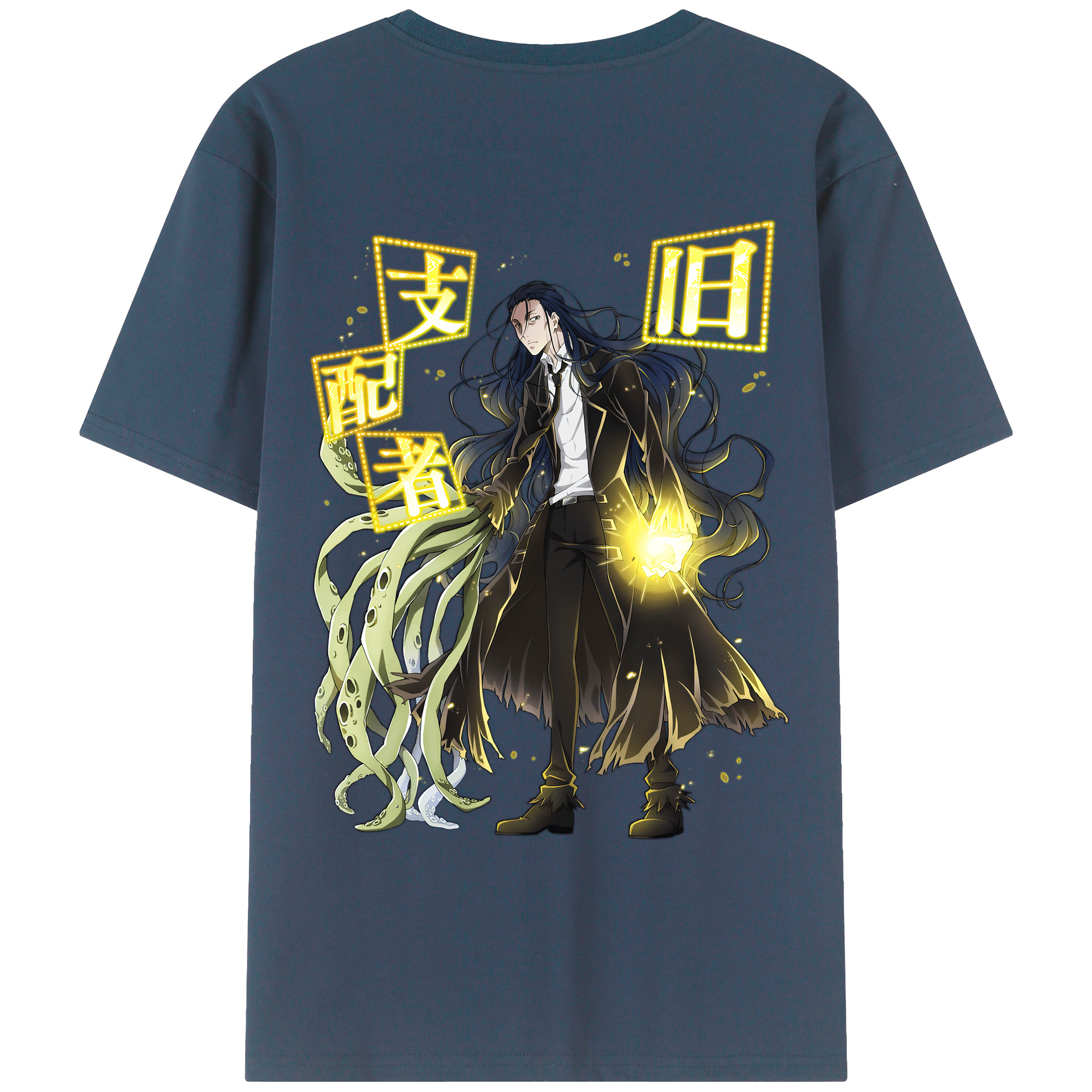 （画像用） 文豪ストレイドッグス Bungo Stray Dogs 綿100％ メンズ半袖Tシャツ（バックプリント） 通気性