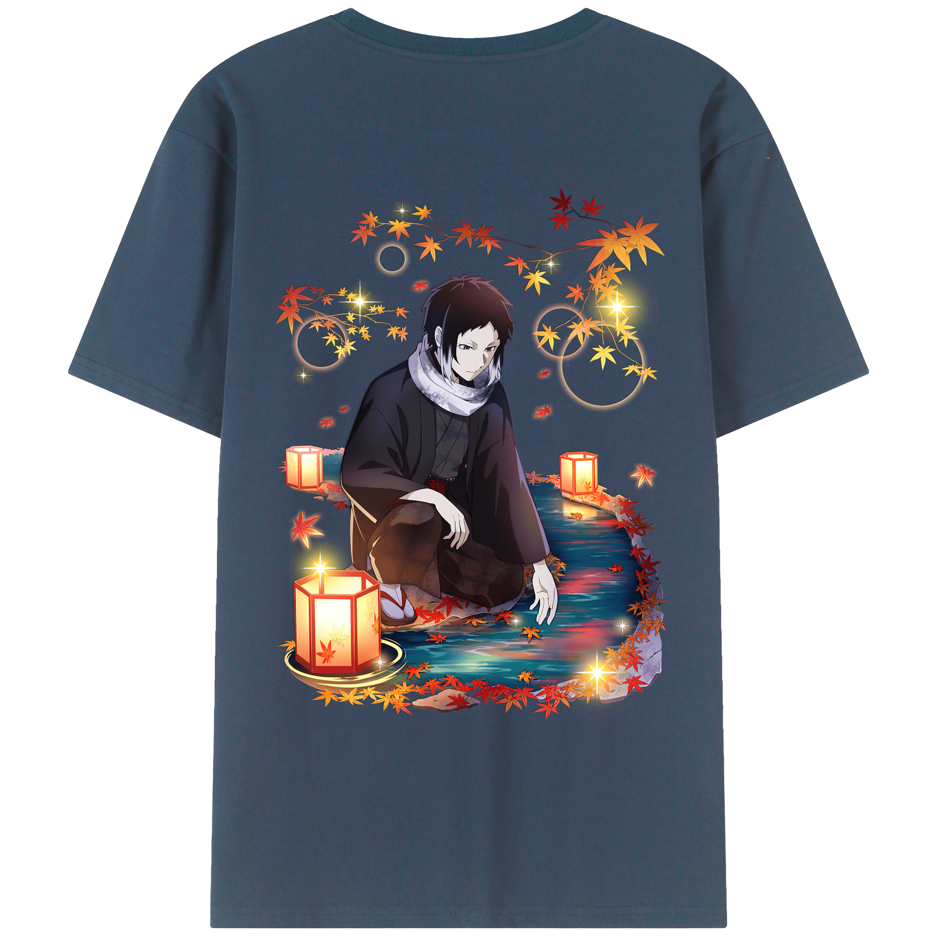 （画像用） 文豪ストレイドッグス Bungo Stray Dogs 綿100％ メンズ半袖Tシャツ（バックプリント） 通気性
