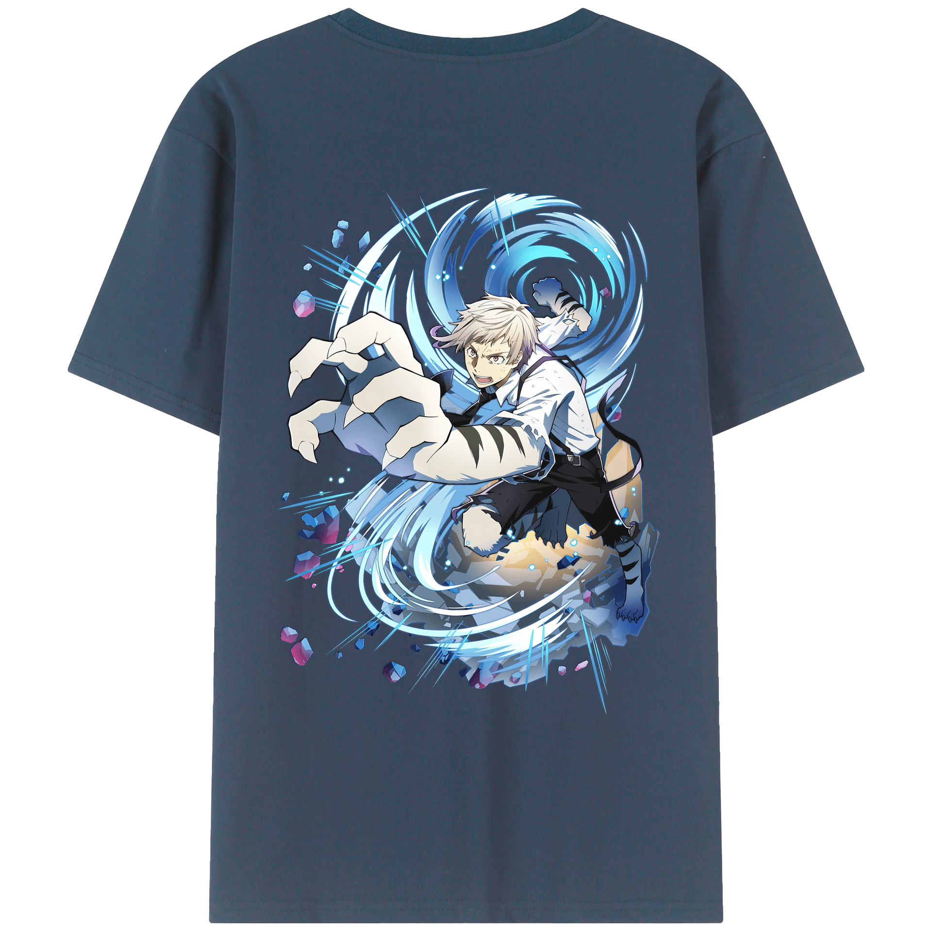 （画像用） 文豪ストレイドッグス Bungo Stray Dogs 綿100％ メンズ半袖Tシャツ（バックプリント） 通気性