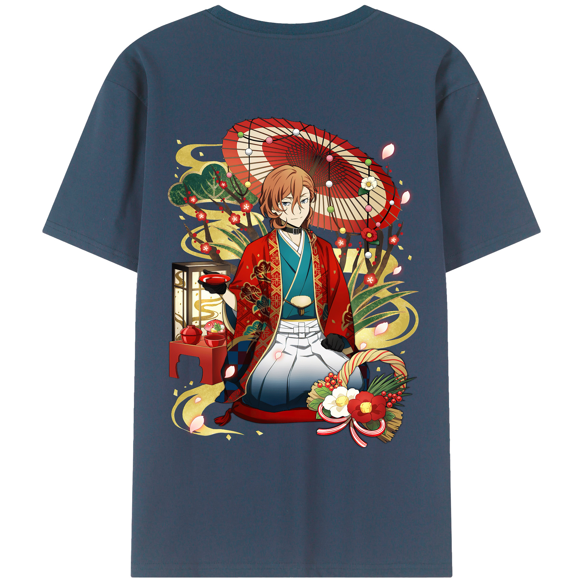 （画像用） 文豪ストレイドッグス Bungo Stray Dogs 綿100％ メンズ半袖Tシャツ（バックプリント） 通気性