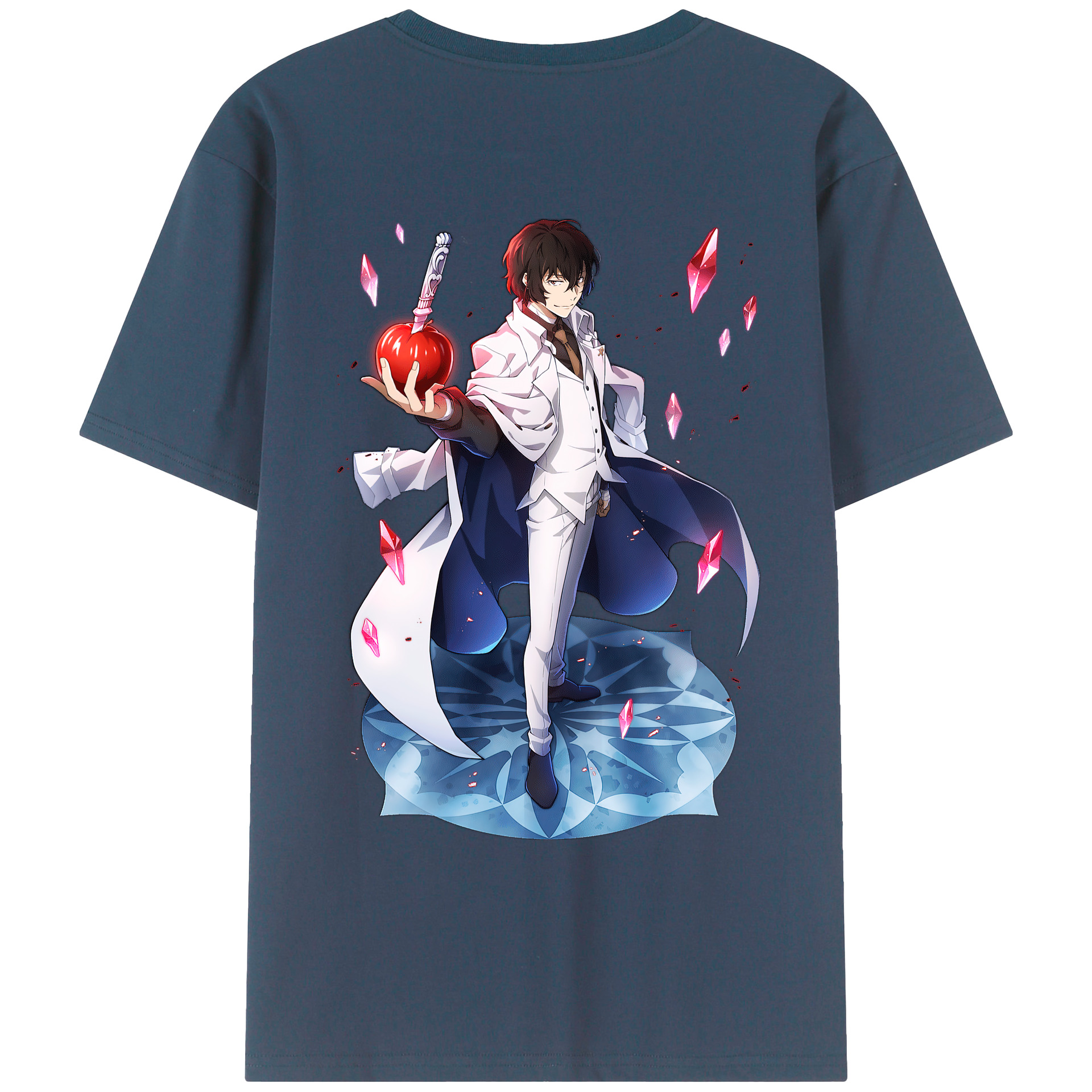 （画像用） 文豪ストレイドッグス Bungo Stray Dogs 綿100％ メンズ半袖Tシャツ（バックプリント） 通気性