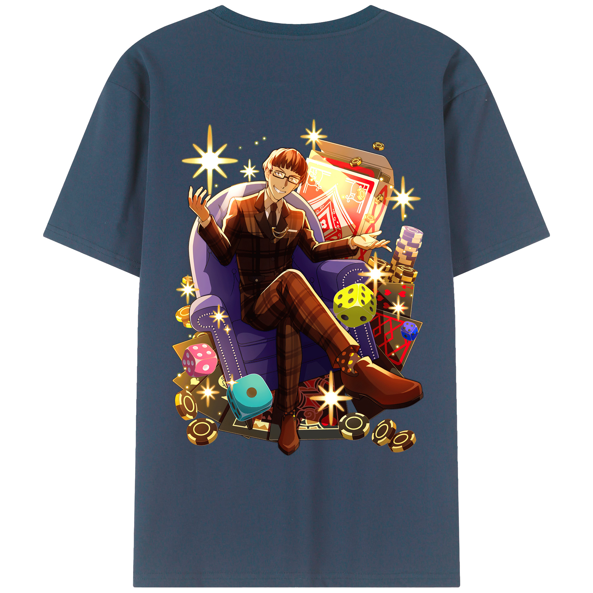 （画像用） 文豪ストレイドッグス Bungo Stray Dogs 綿100％ メンズ半袖Tシャツ（バックプリント） 通気性