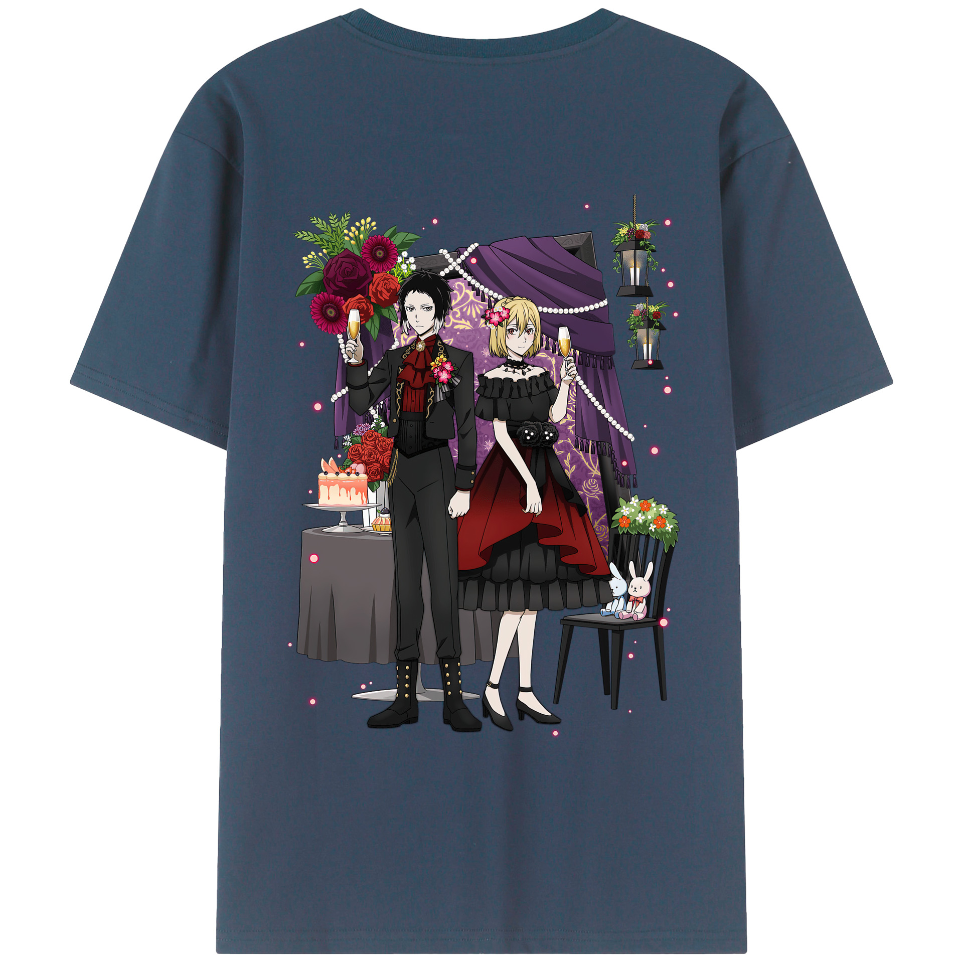 （画像用） 文豪ストレイドッグス Bungo Stray Dogs 綿100％ メンズ半袖Tシャツ（バックプリント） 通気性