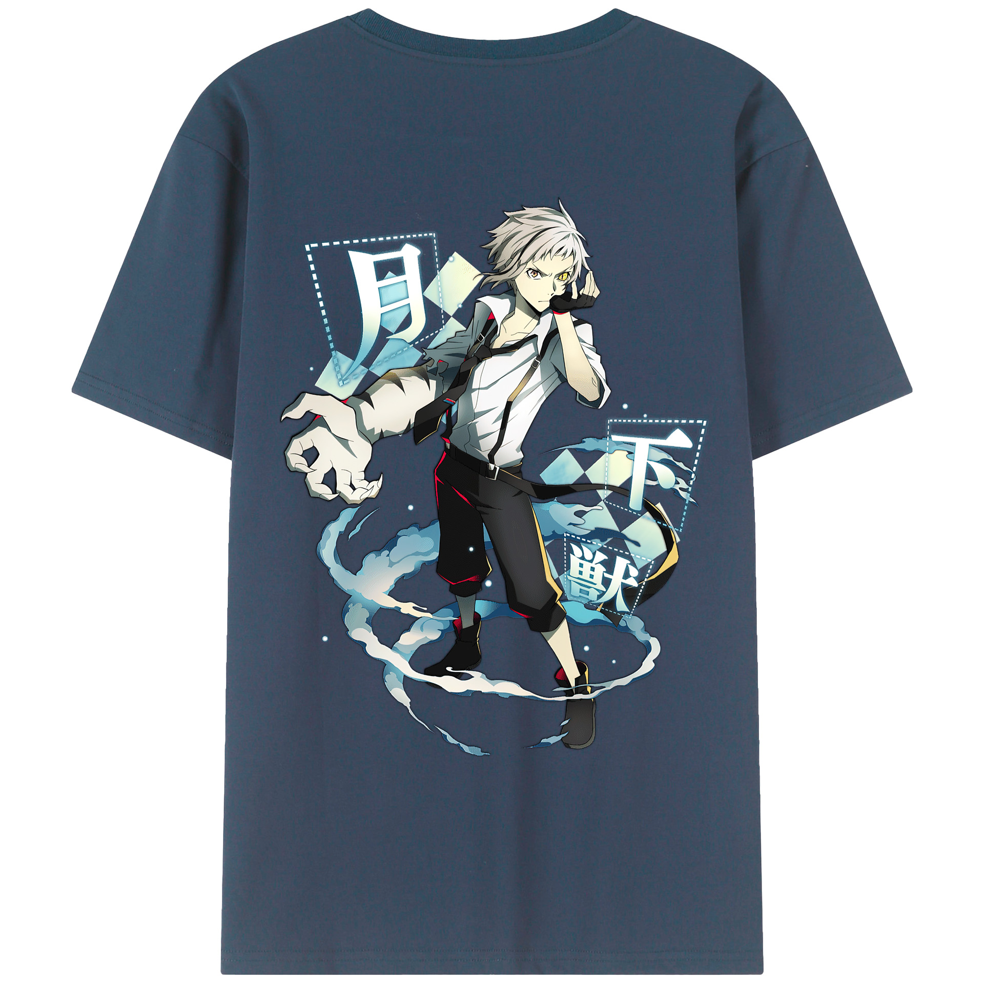 （画像用） 文豪ストレイドッグス Bungo Stray Dogs 綿100％ メンズ半袖Tシャツ（バックプリント） 通気性