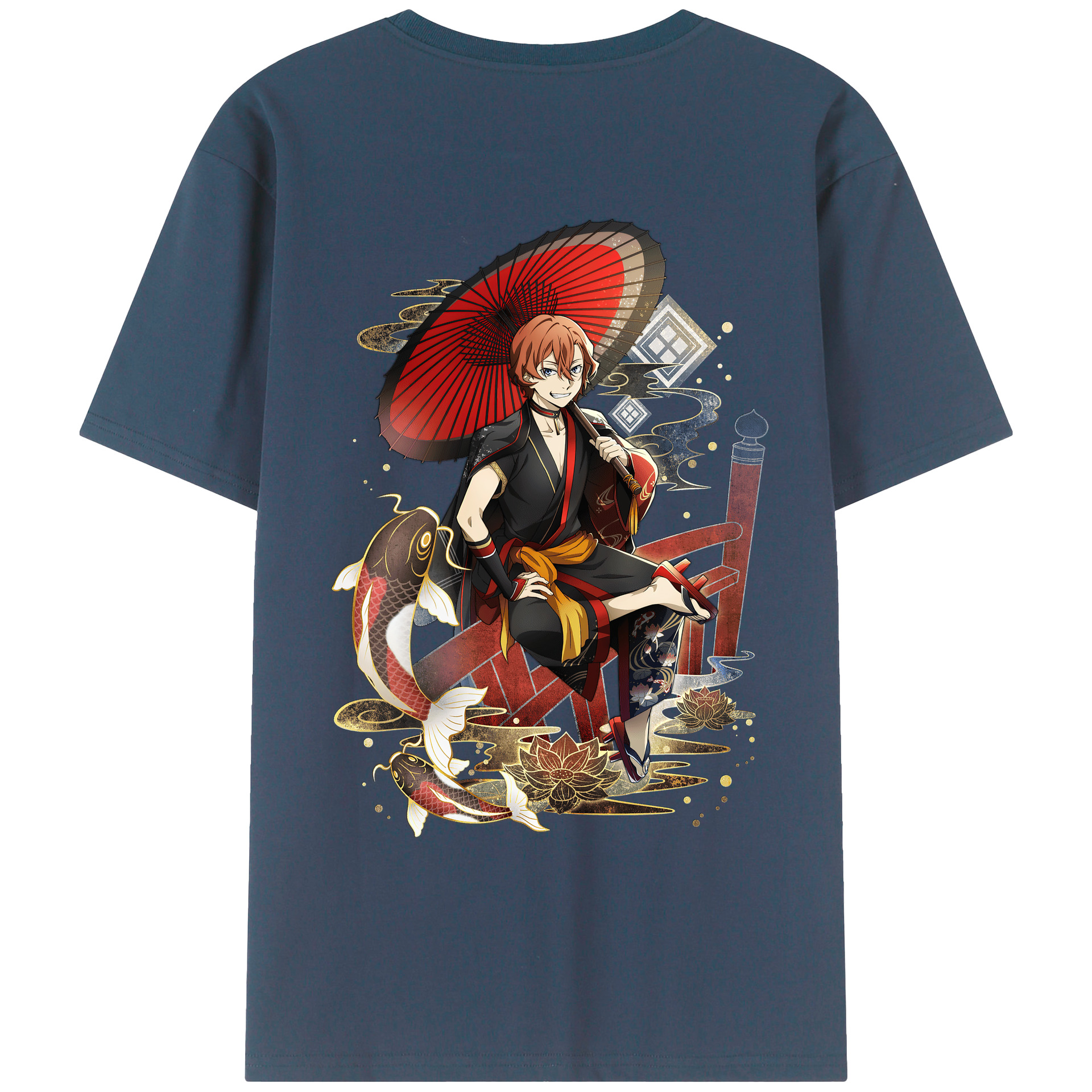 （画像用） 文豪ストレイドッグス Bungo Stray Dogs 綿100％ メンズ半袖Tシャツ（バックプリント） 通気性