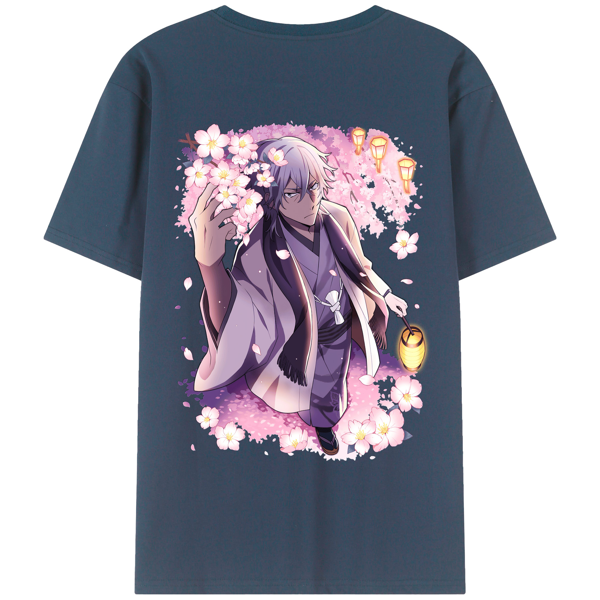 （画像用） 文豪ストレイドッグス Bungo Stray Dogs 綿100％ メンズ半袖Tシャツ（バックプリント） 通気性