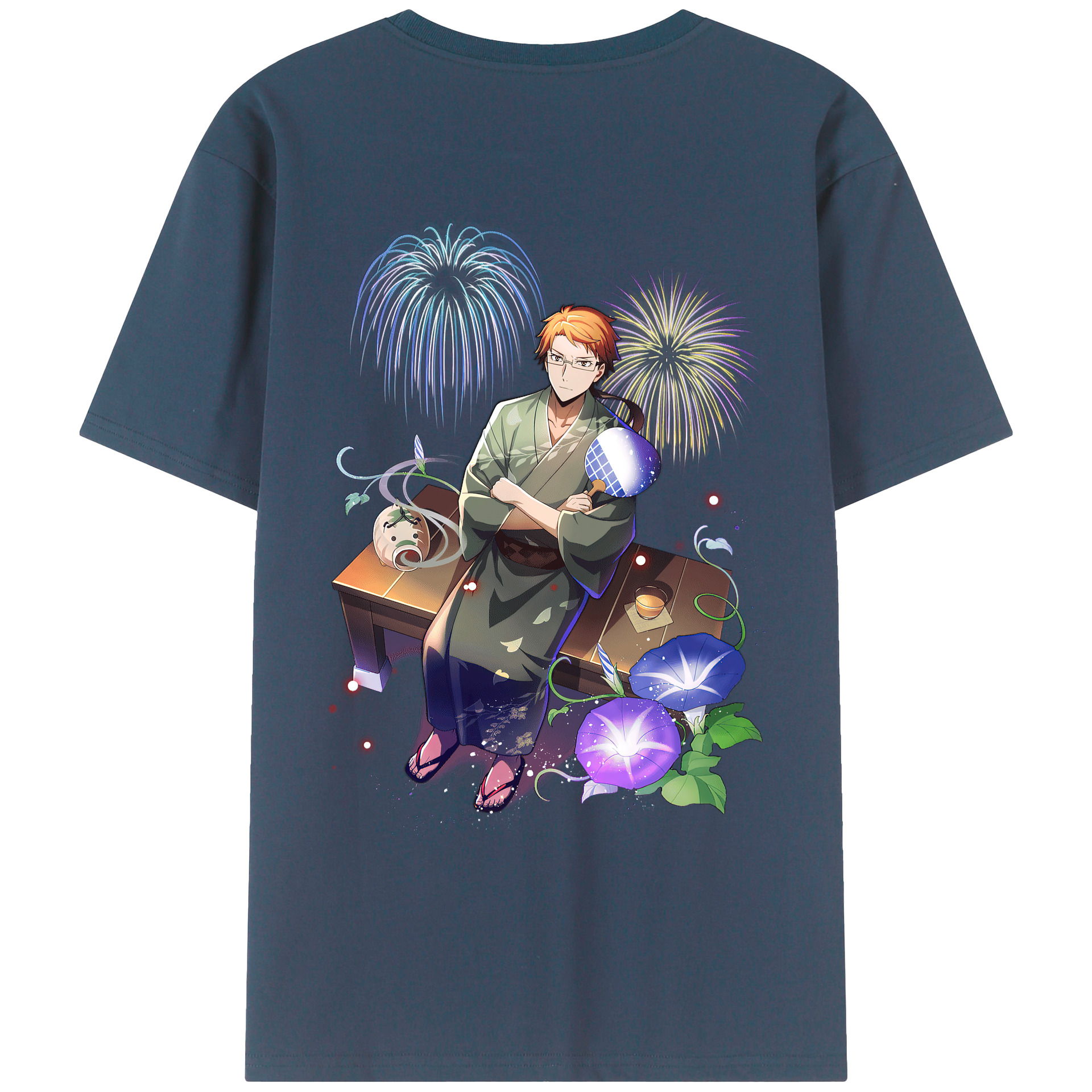 （画像用） 文豪ストレイドッグス Bungo Stray Dogs 綿100％ メンズ半袖Tシャツ（バックプリント） 通気性