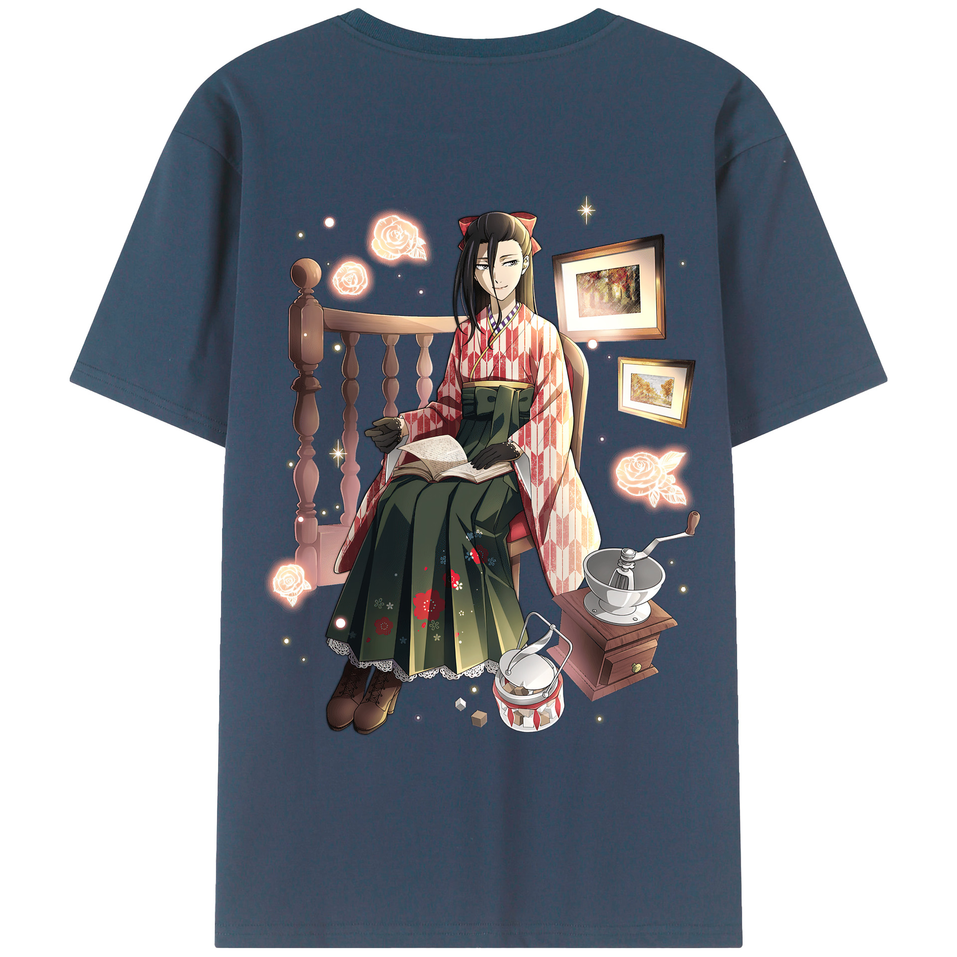 （画像用） 文豪ストレイドッグス Bungo Stray Dogs 綿100％ メンズ半袖Tシャツ（バックプリント） 通気性
