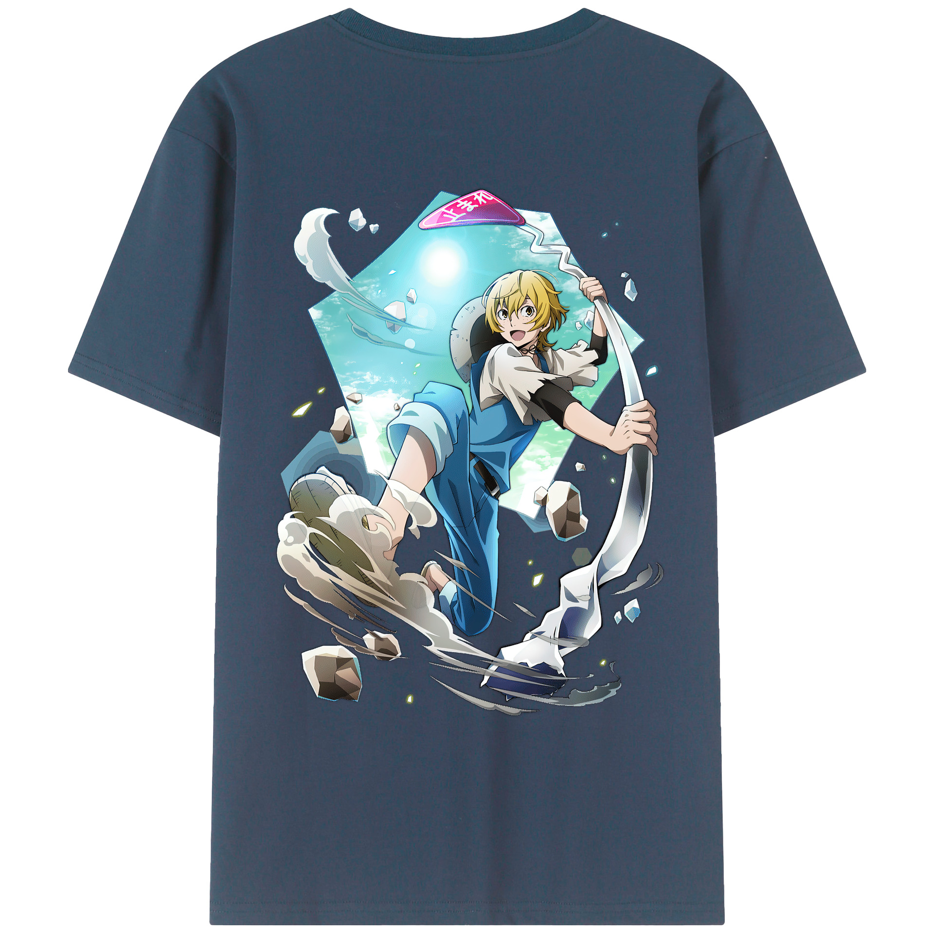 （画像用） 文豪ストレイドッグス Bungo Stray Dogs 綿100％ メンズ半袖Tシャツ（バックプリント） 通気性