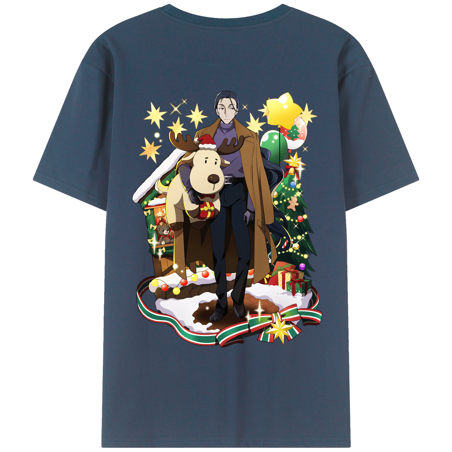 （画像用） 文豪ストレイドッグス Bungo Stray Dogs 綿100％ メンズ半袖Tシャツ（バックプリント） 通気性