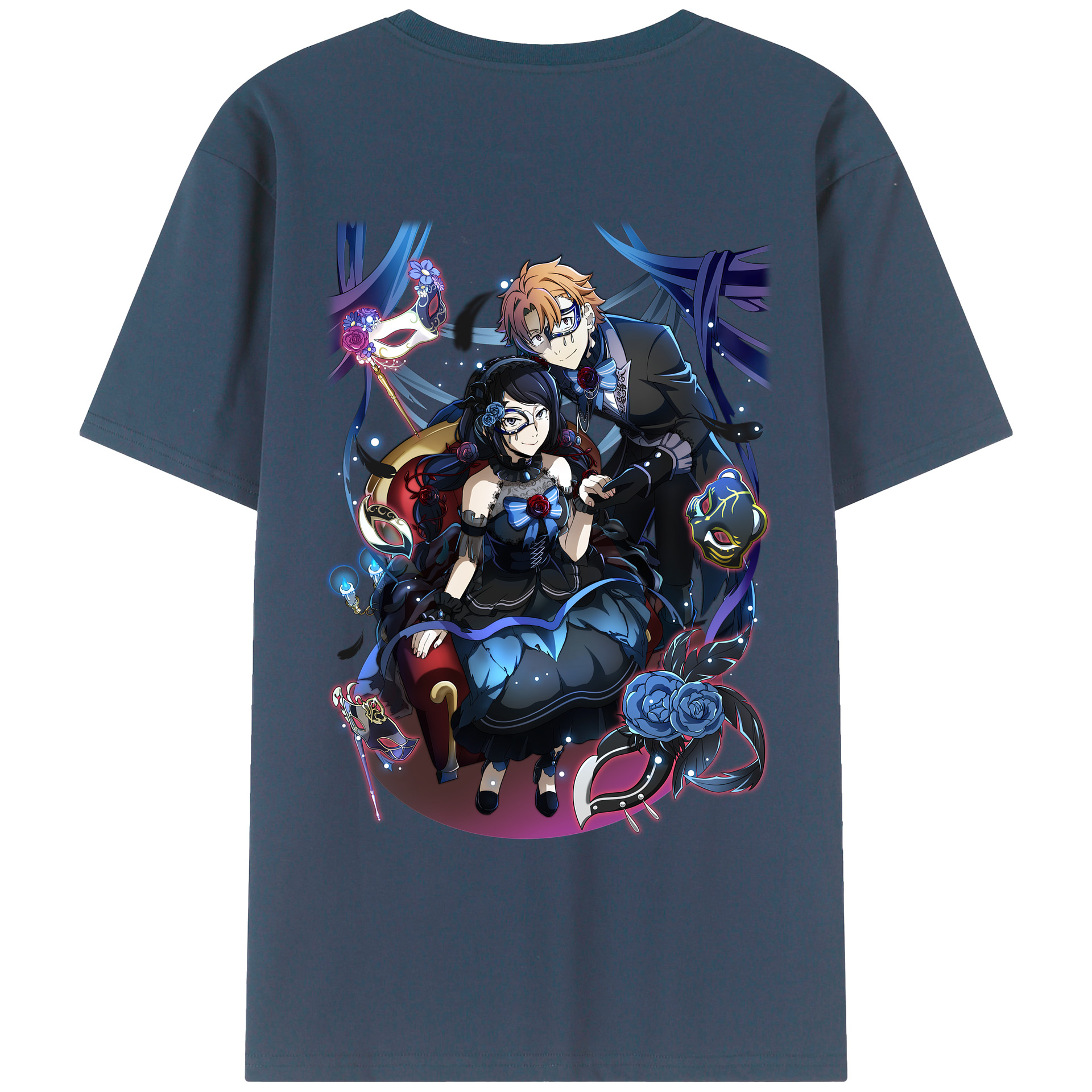 （画像用） 文豪ストレイドッグス Bungo Stray Dogs 綿100％ メンズ半袖Tシャツ（バックプリント） 通気性