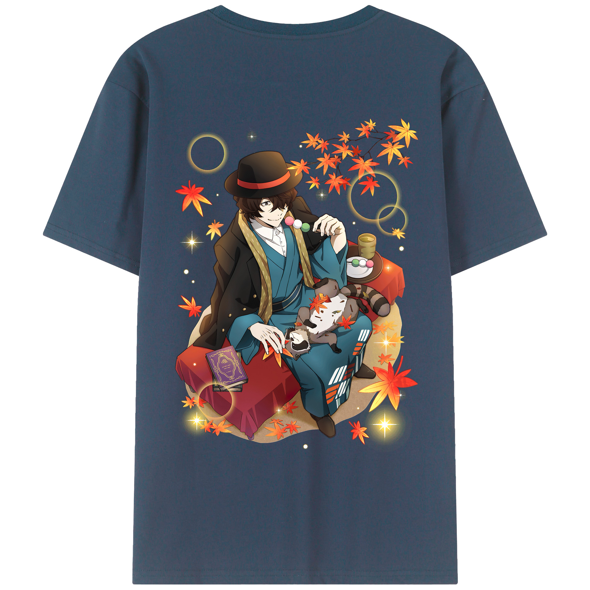 （画像用） 文豪ストレイドッグス Bungo Stray Dogs 綿100％ メンズ半袖Tシャツ（バックプリント） 通気性