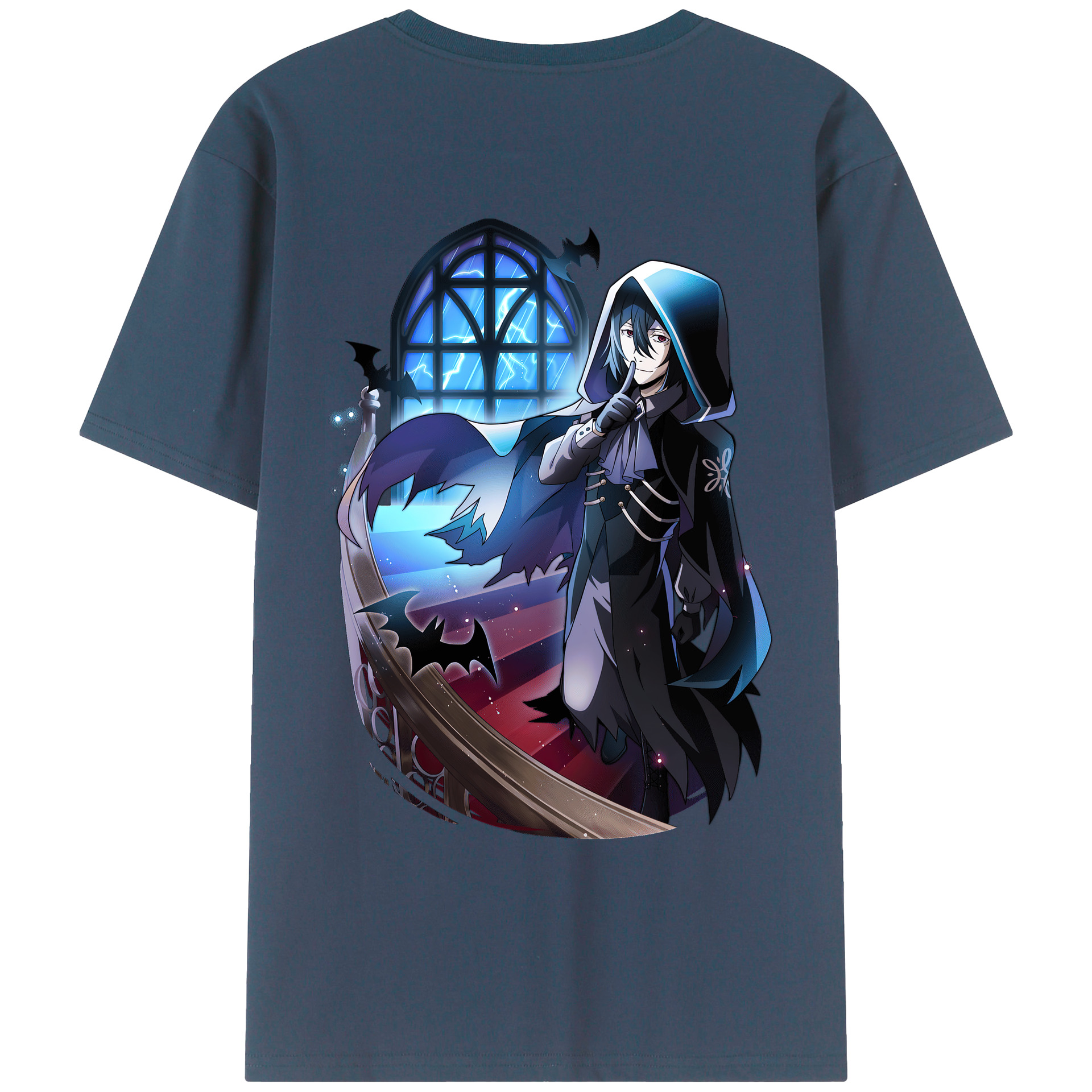 （画像用） 文豪ストレイドッグス Bungo Stray Dogs 綿100％ メンズ半袖Tシャツ（バックプリント） 通気性