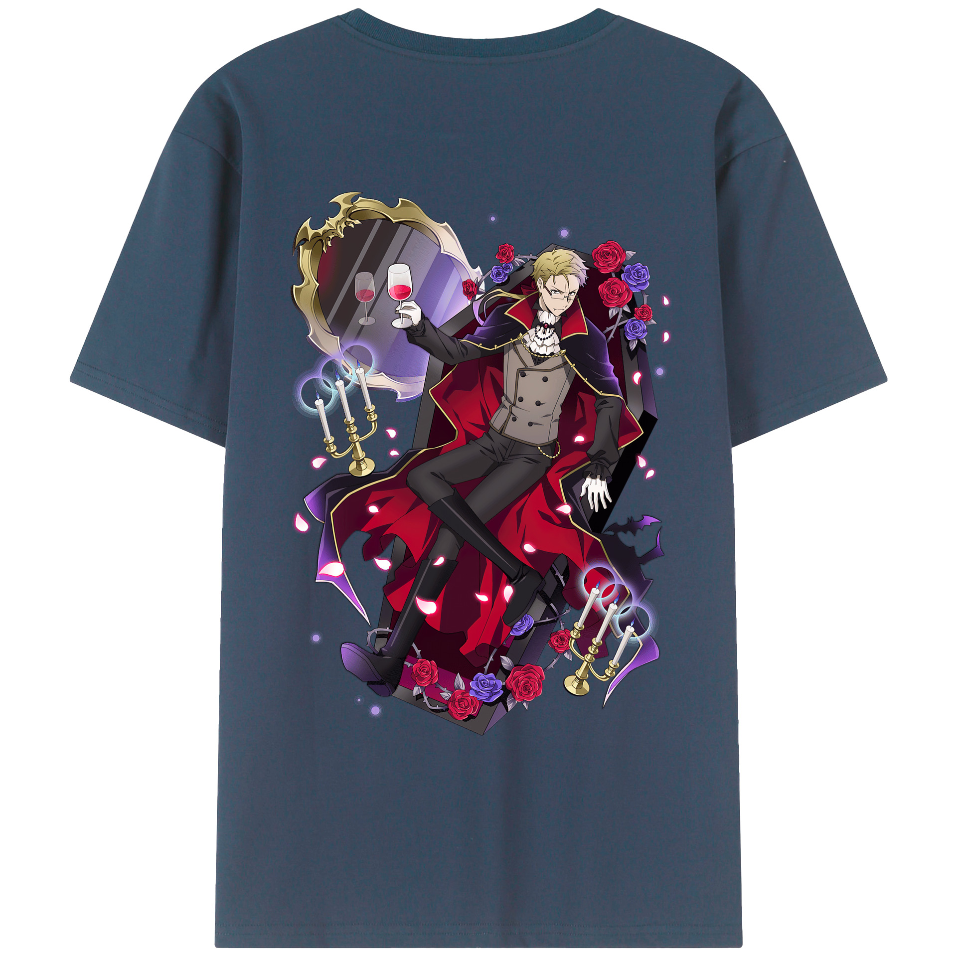 （画像用） 文豪ストレイドッグス Bungo Stray Dogs 綿100％ メンズ半袖Tシャツ（バックプリント） 通気性