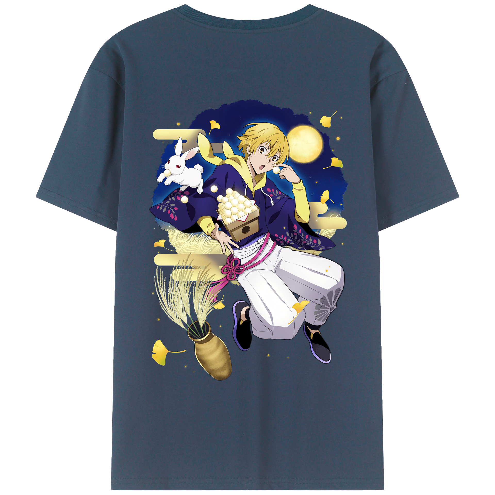 （画像用） 文豪ストレイドッグス Bungo Stray Dogs 綿100％ メンズ半袖Tシャツ（バックプリント） 通気性