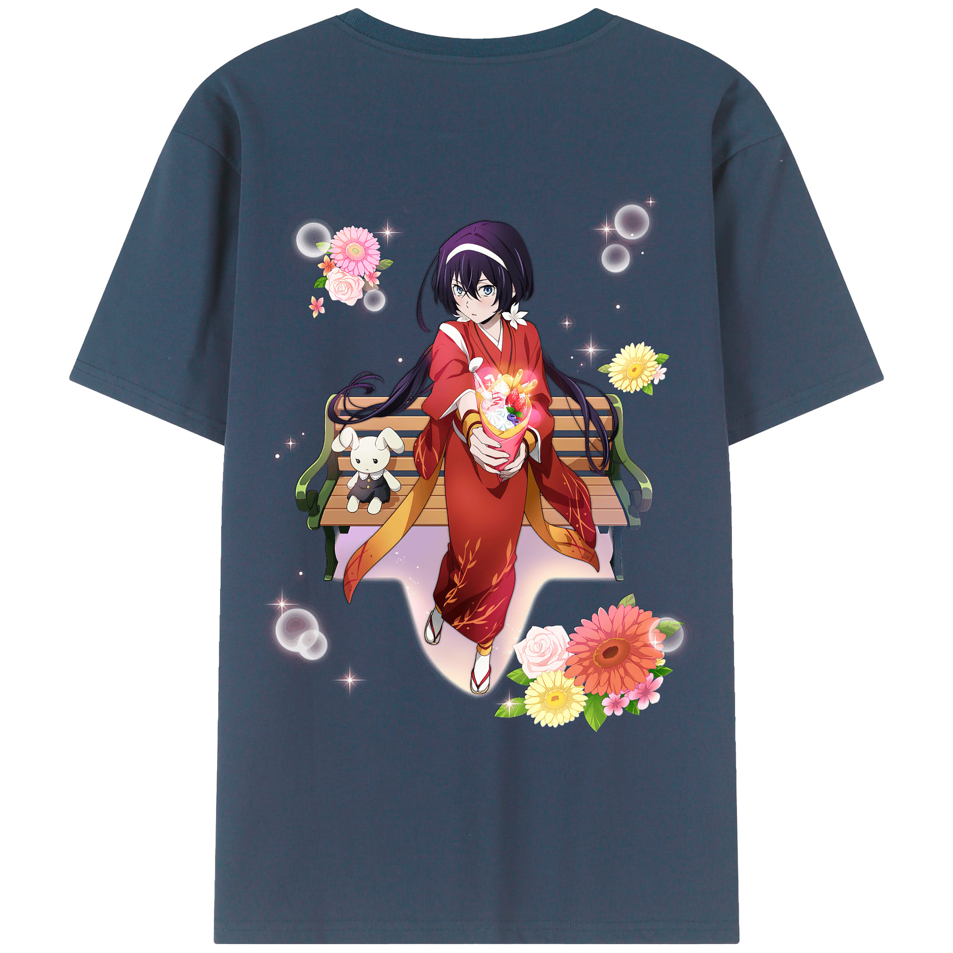 （画像用） 文豪ストレイドッグス Bungo Stray Dogs 綿100％ メンズ半袖Tシャツ（バックプリント） 通気性