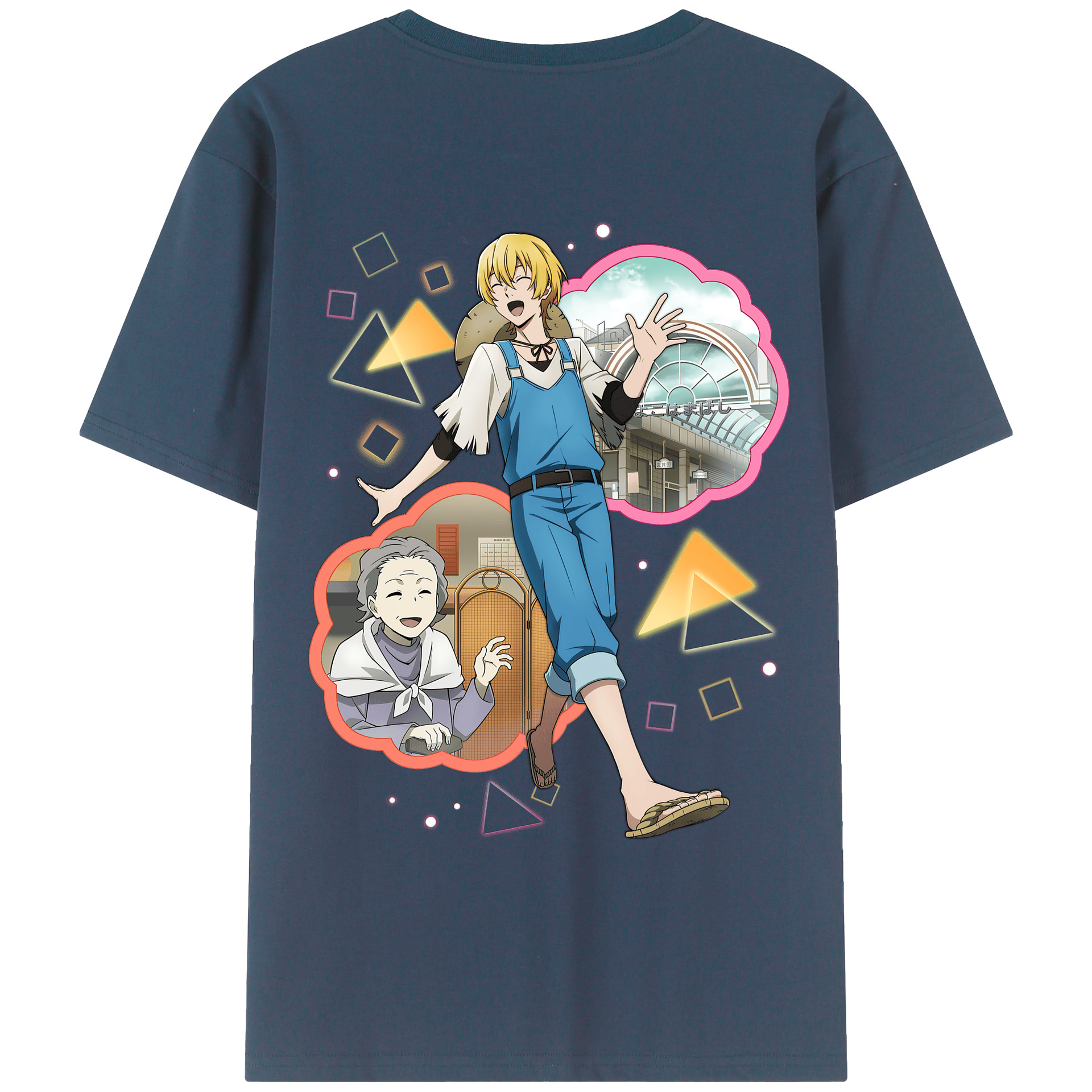 （画像用） 文豪ストレイドッグス Bungo Stray Dogs 綿100％ メンズ半袖Tシャツ（バックプリント） 通気性