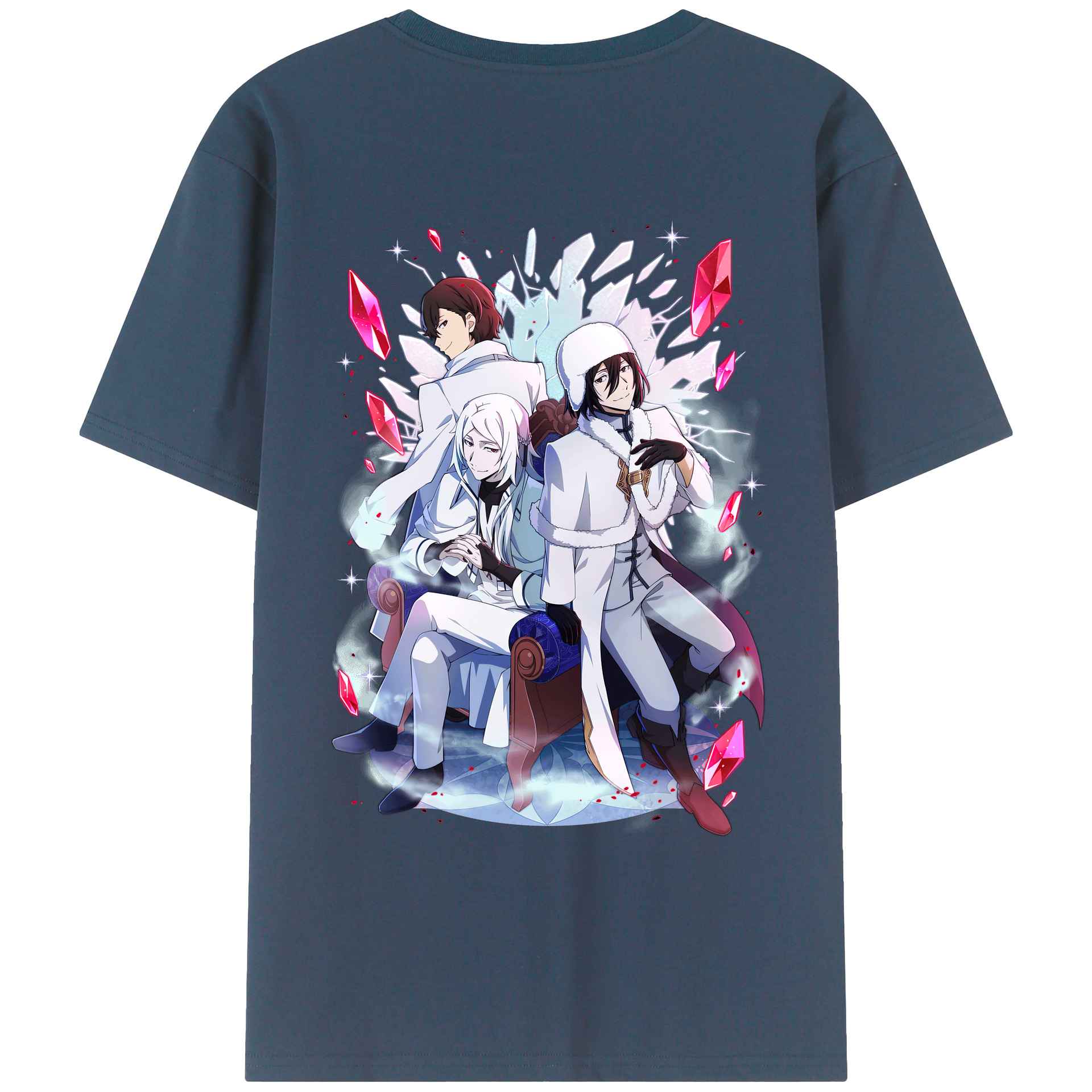 （画像用） 文豪ストレイドッグス Bungo Stray Dogs 綿100％ メンズ半袖Tシャツ（バックプリント） 通気性