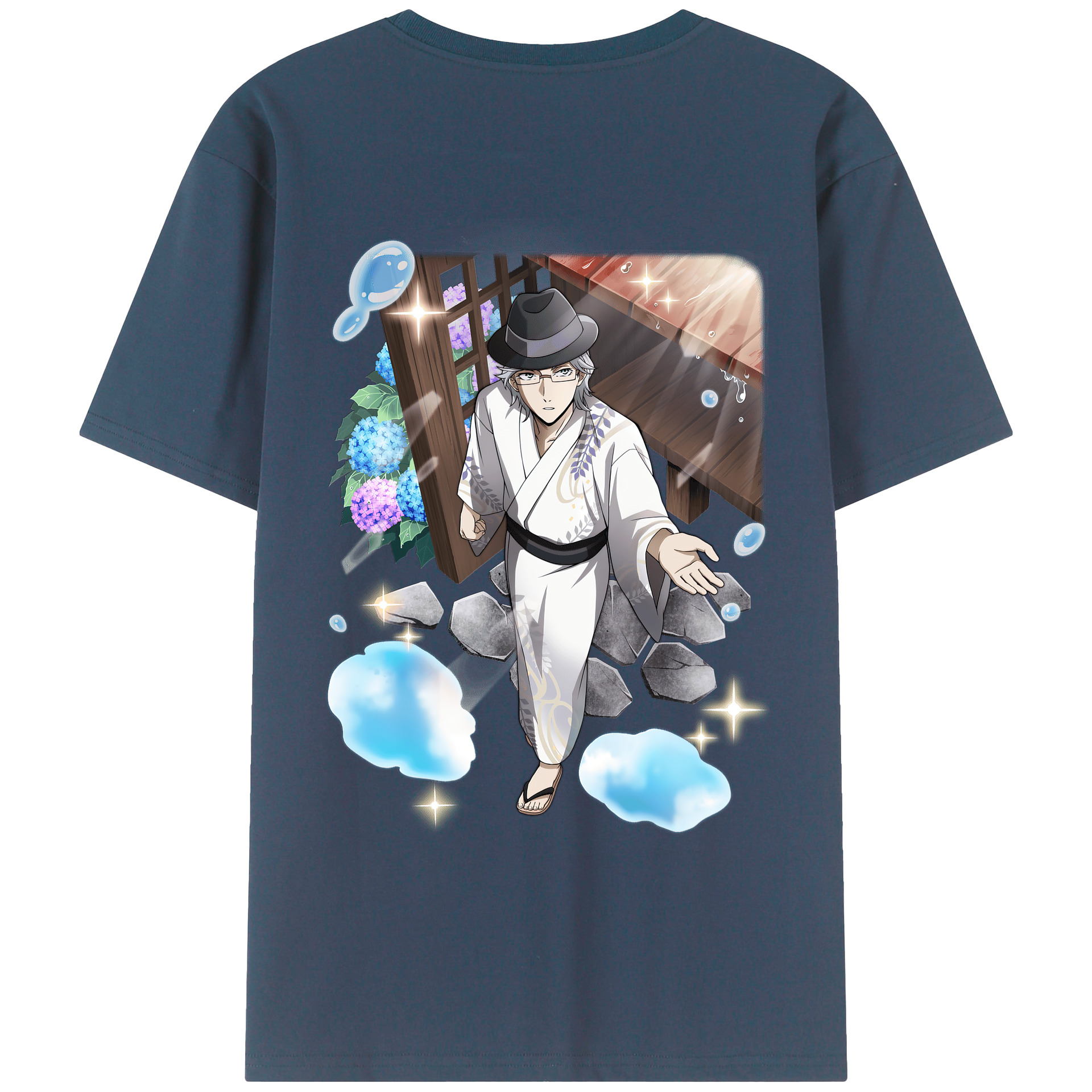 （画像用） 文豪ストレイドッグス Bungo Stray Dogs 綿100％ メンズ半袖Tシャツ（バックプリント） 通気性