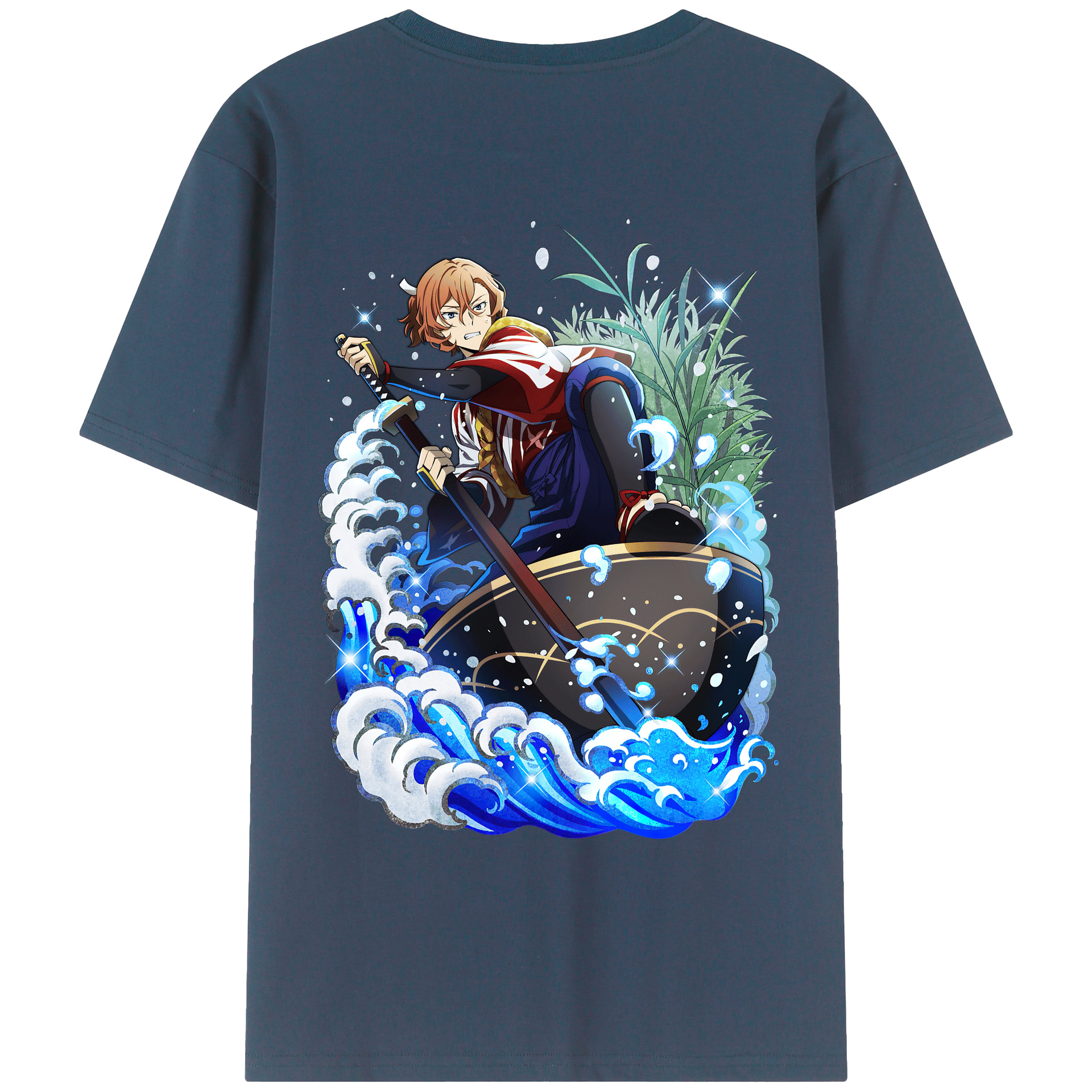 （画像用） 文豪ストレイドッグス Bungo Stray Dogs 綿100％ メンズ半袖Tシャツ（バックプリント） 通気性