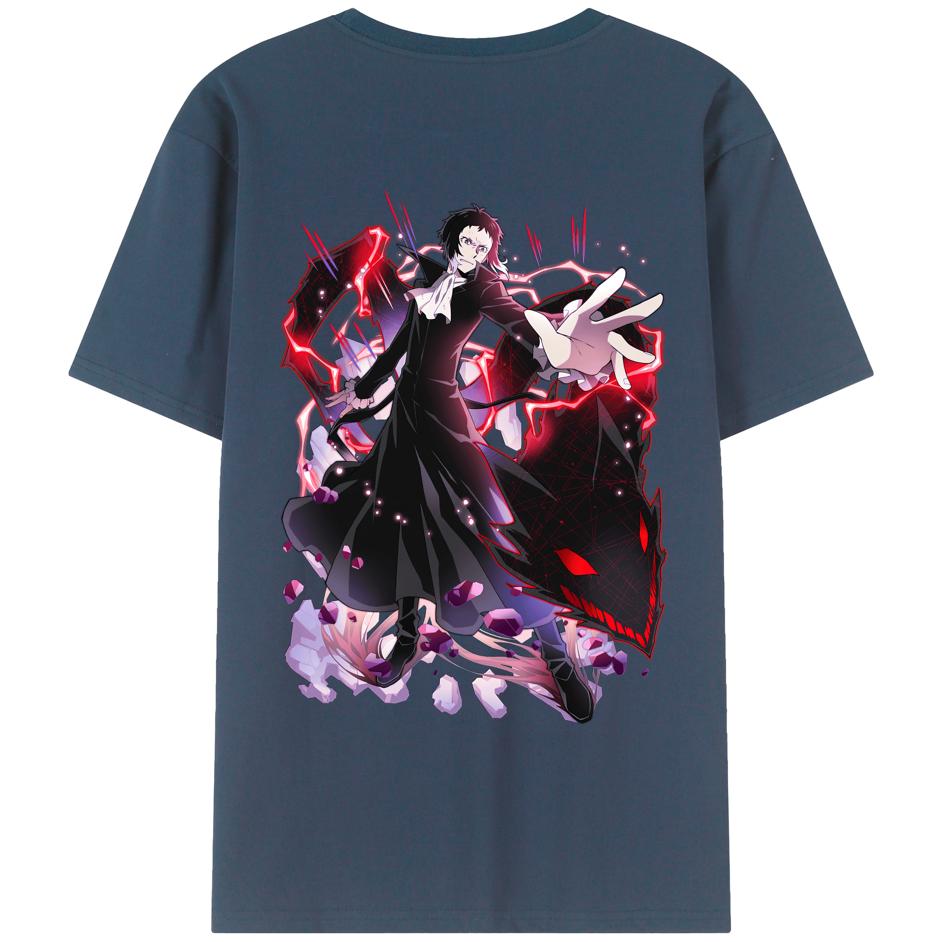 （画像用） 文豪ストレイドッグス Bungo Stray Dogs 綿100％ メンズ半袖Tシャツ（バックプリント） 通気性