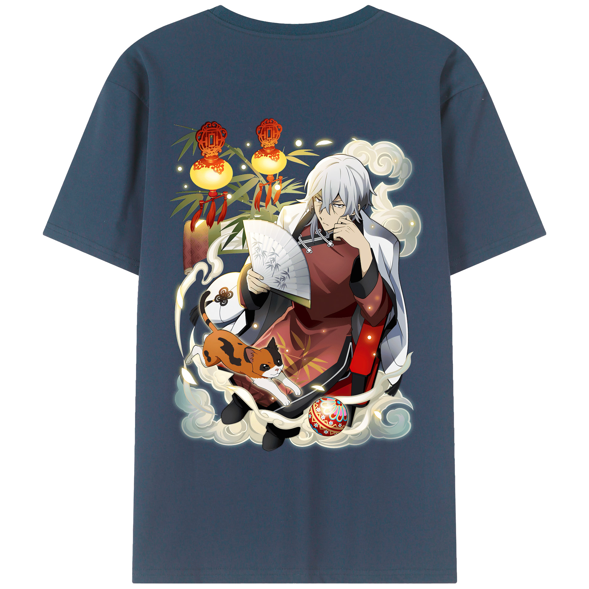 （画像用） 文豪ストレイドッグス Bungo Stray Dogs 綿100％ メンズ半袖Tシャツ（バックプリント） 通気性