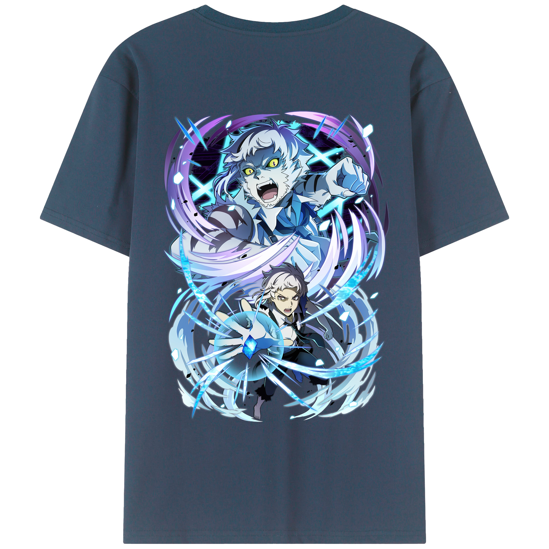 （画像用） 文豪ストレイドッグス Bungo Stray Dogs 綿100％ メンズ半袖Tシャツ（バックプリント） 通気性