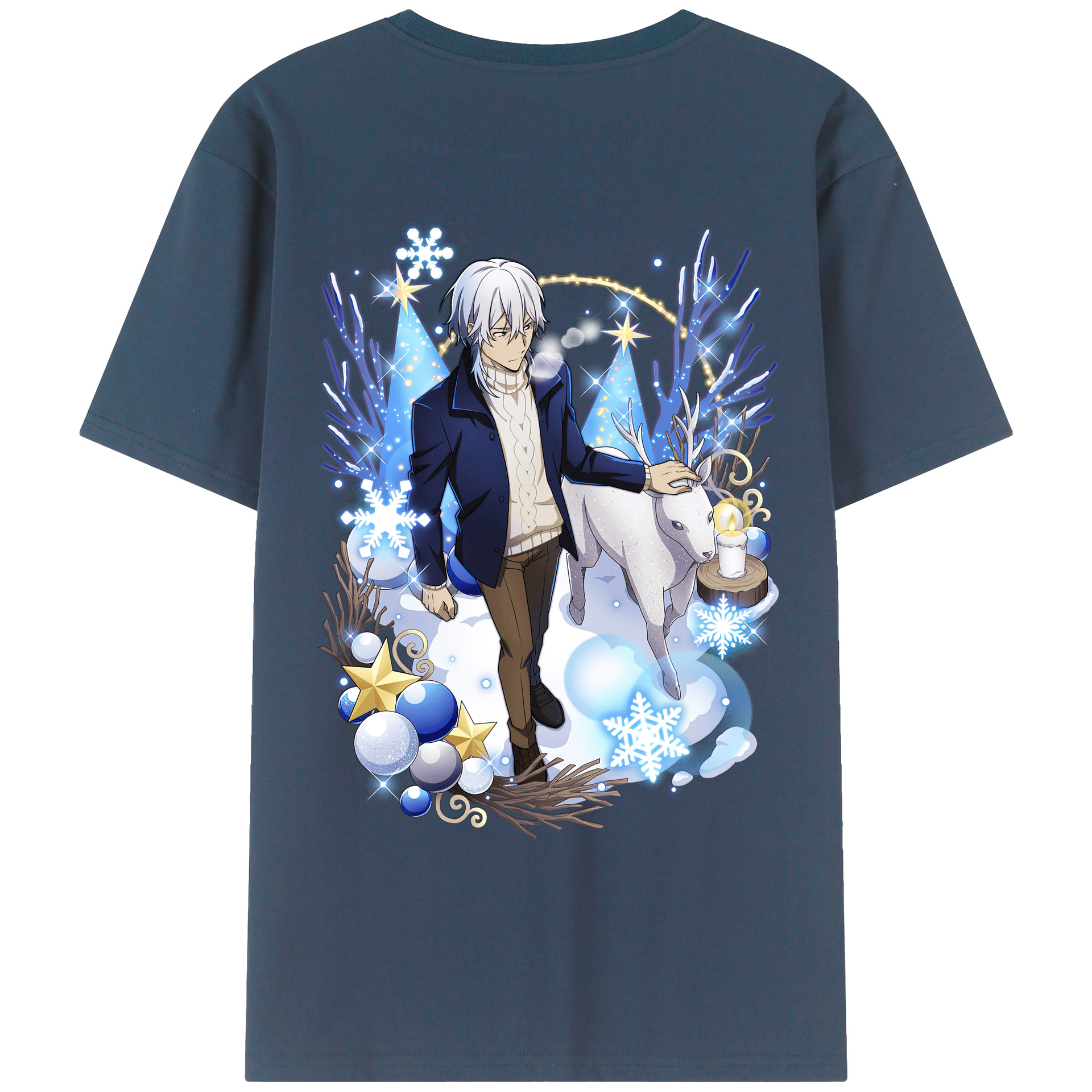 （画像用） 文豪ストレイドッグス Bungo Stray Dogs 綿100％ メンズ半袖Tシャツ（バックプリント） 通気性