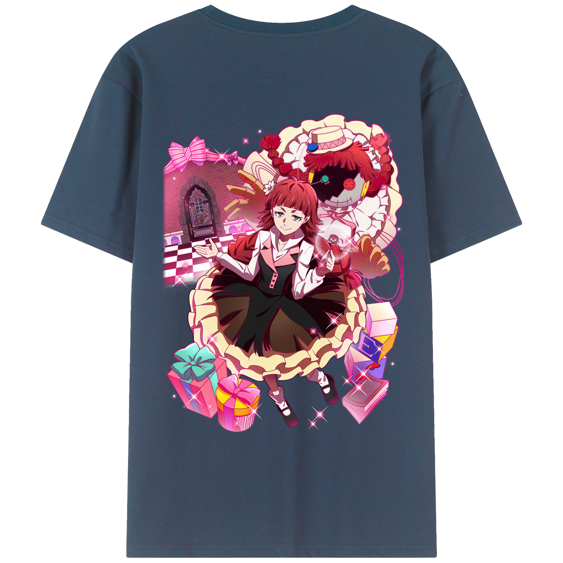 （画像用） 文豪ストレイドッグス Bungo Stray Dogs 綿100％ メンズ半袖Tシャツ（バックプリント） 通気性